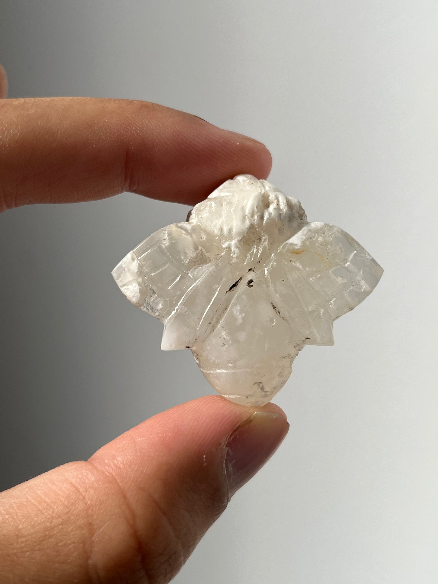 Flower Chalcedony Bee Carving (You Choose)