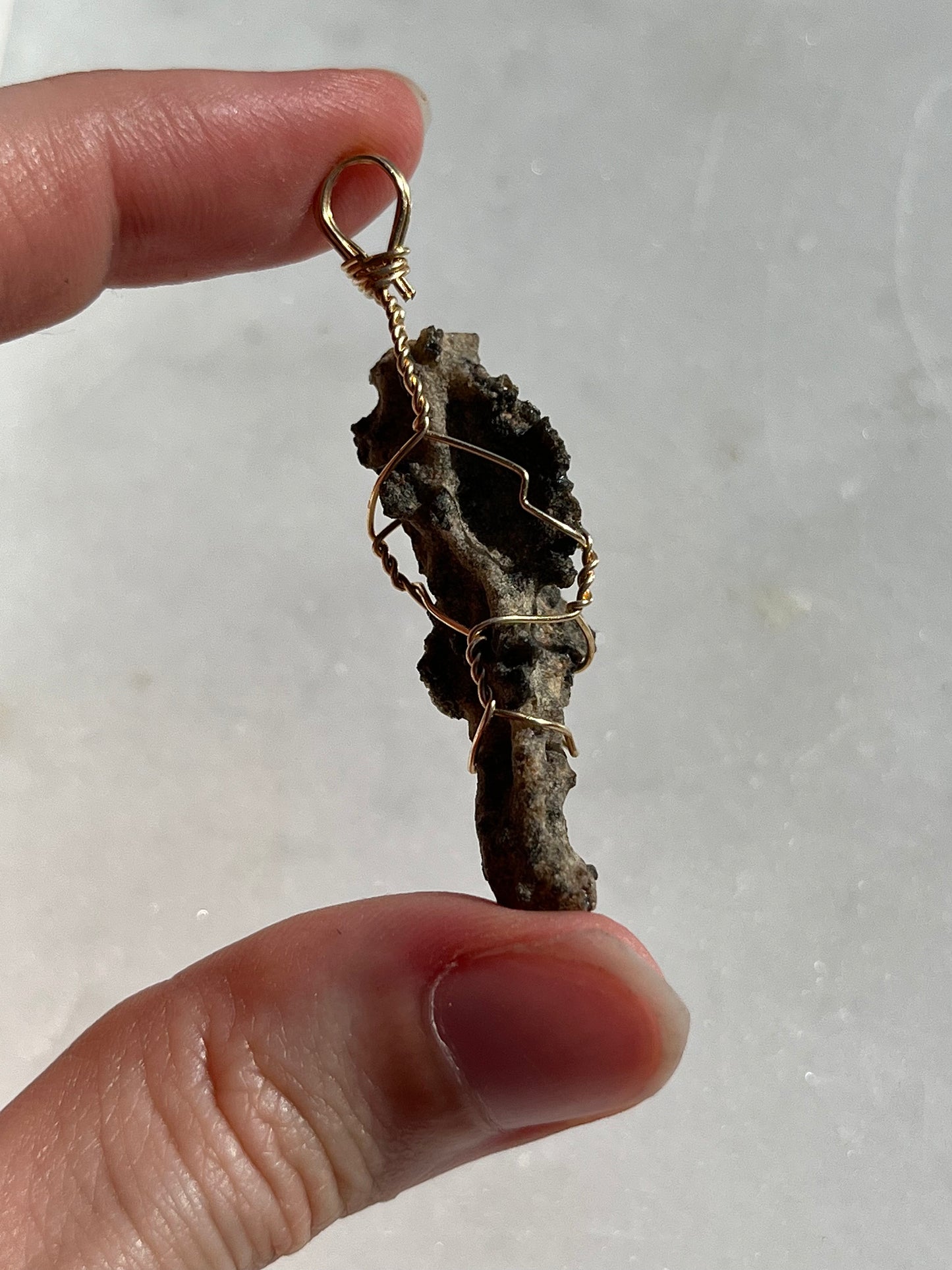 Fulgurite 14kt Gold Filled Wire Wrapped Pendant