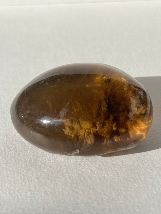 Smokey Garden Quartz Lens Carving A