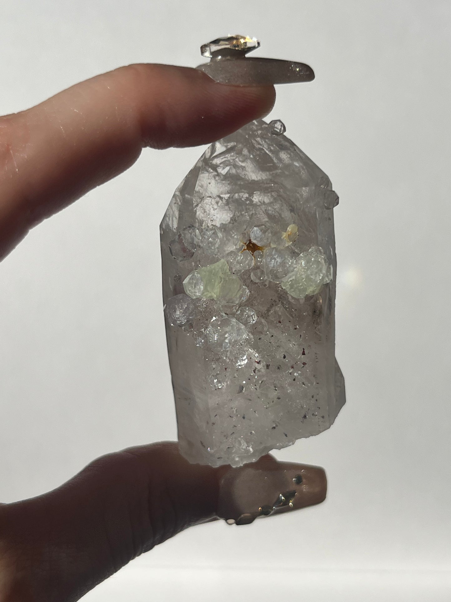 Quartz with Analcime & Prehnite Coating Specimen E