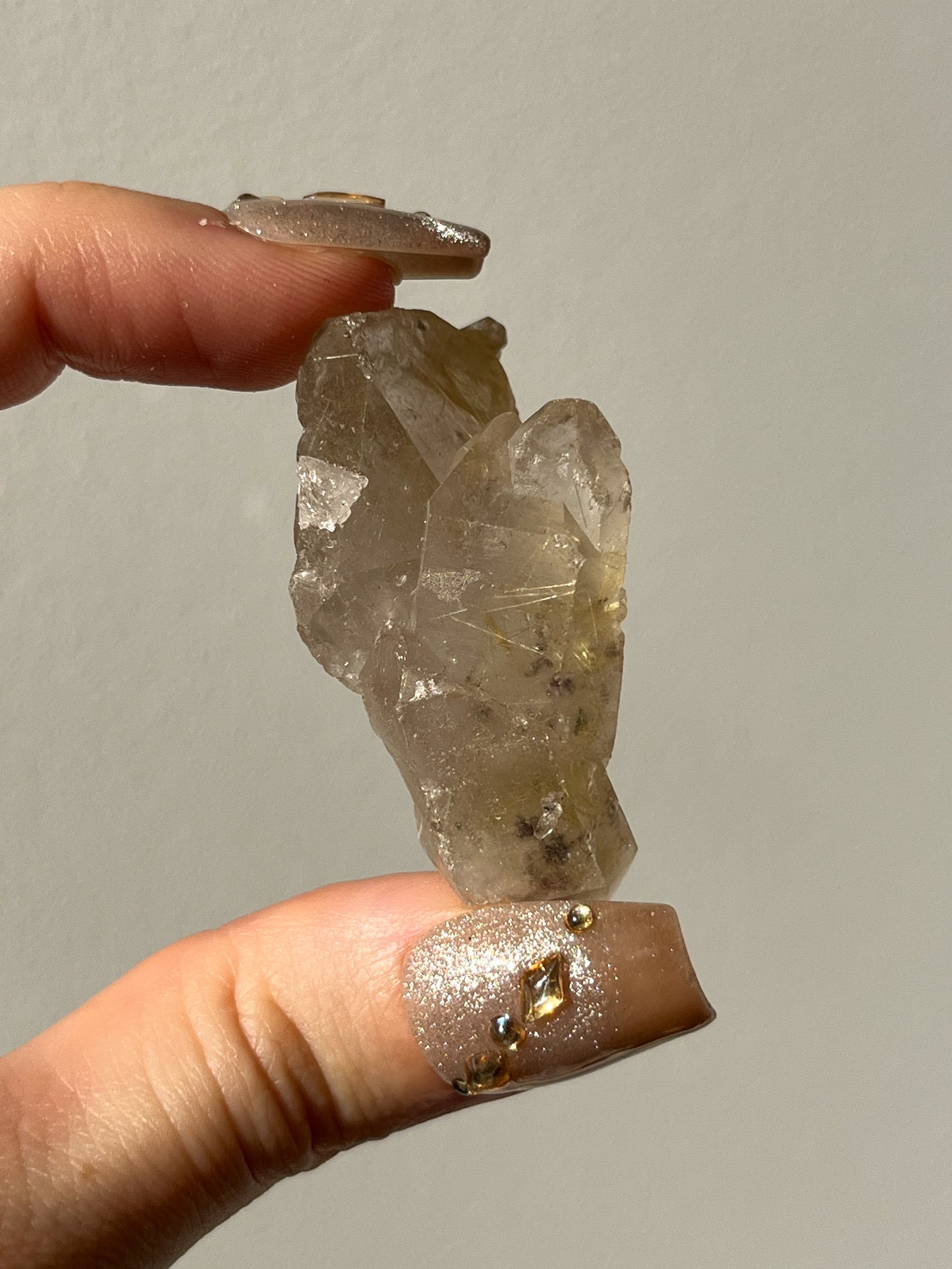 Golden Rutile in Quartz Specimen #A