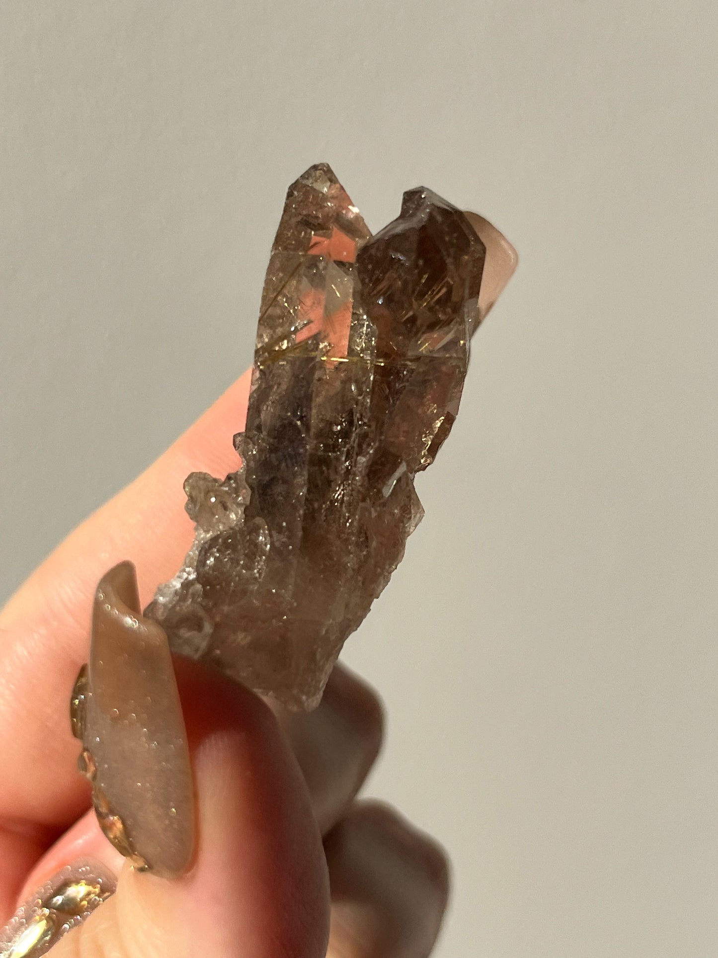 Golden Rutile in Quartz Specimen #D