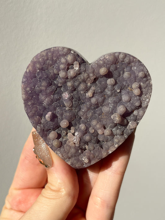 Grape Agate Heart Carving #A