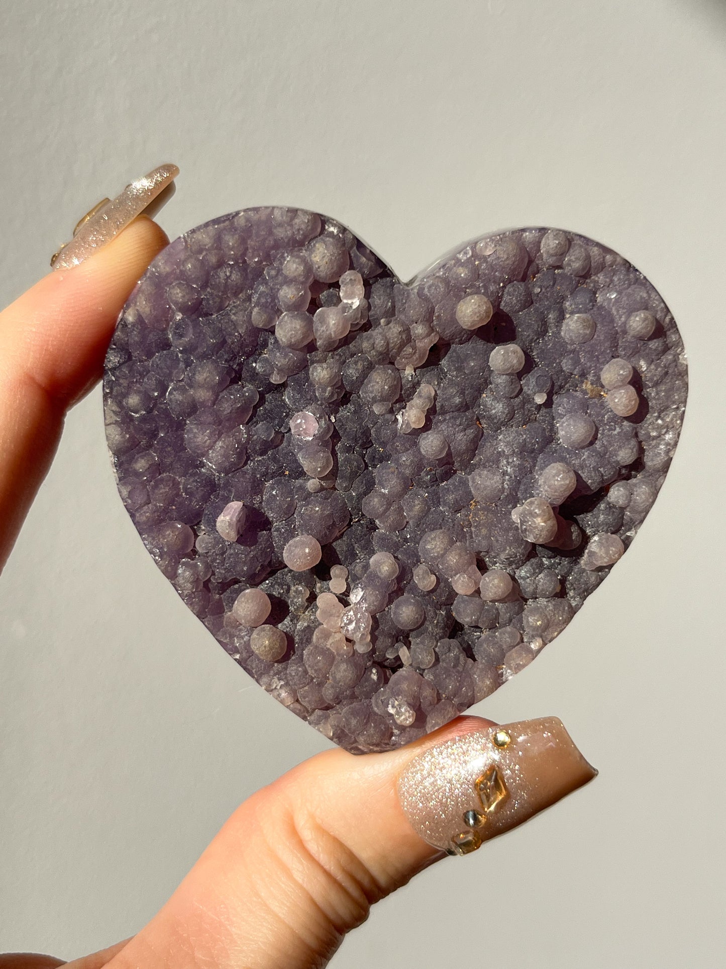 Grape Agate Heart Carving #A