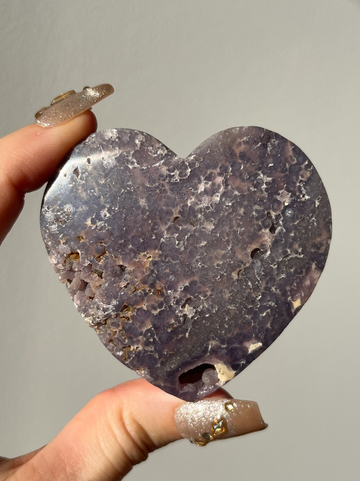 Grape Agate Heart Carving #A