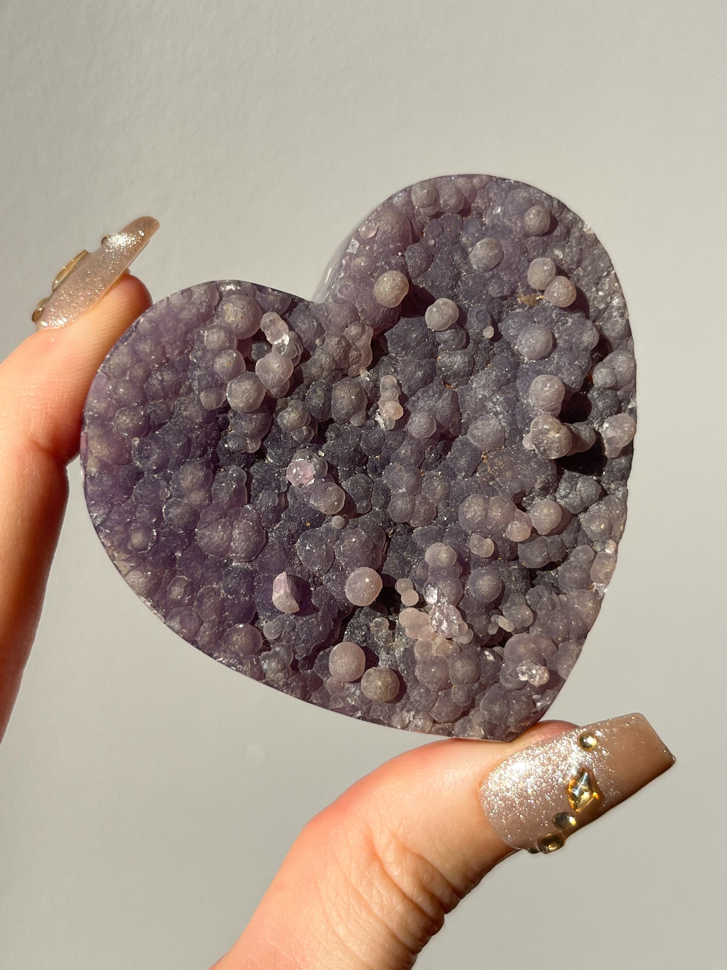 Grape Agate Heart Carving #A