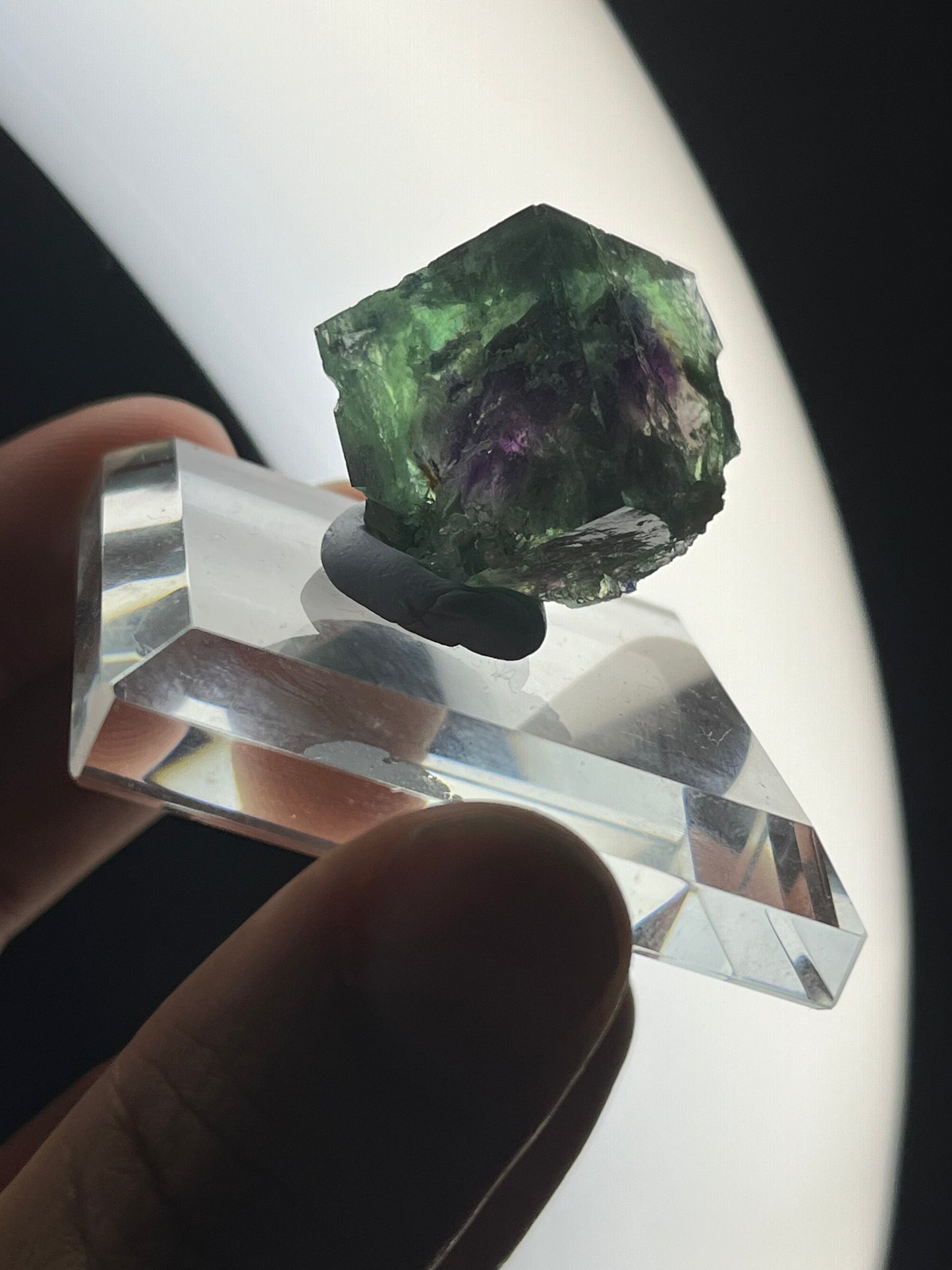 Vibrant Green-Purple Phantom Yindu Fluorite Specimen C