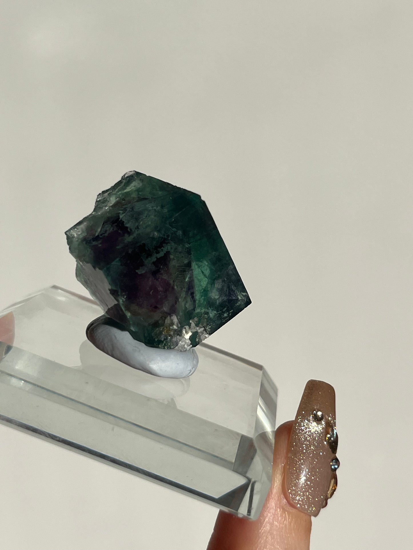 Vibrant Green-Purple Phantom Yindu Fluorite Specimen C