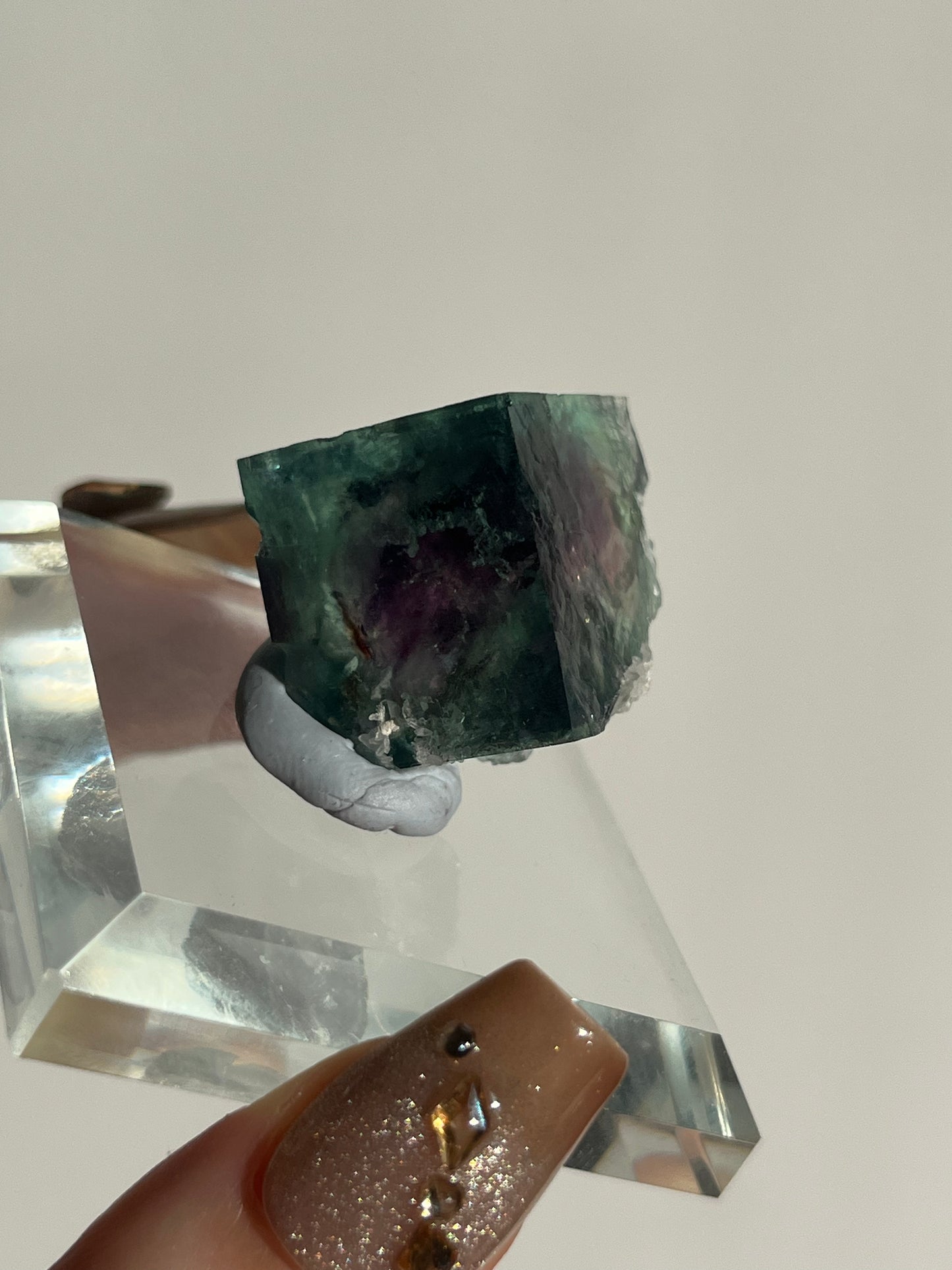 Vibrant Green-Purple Phantom Yindu Fluorite Specimen C