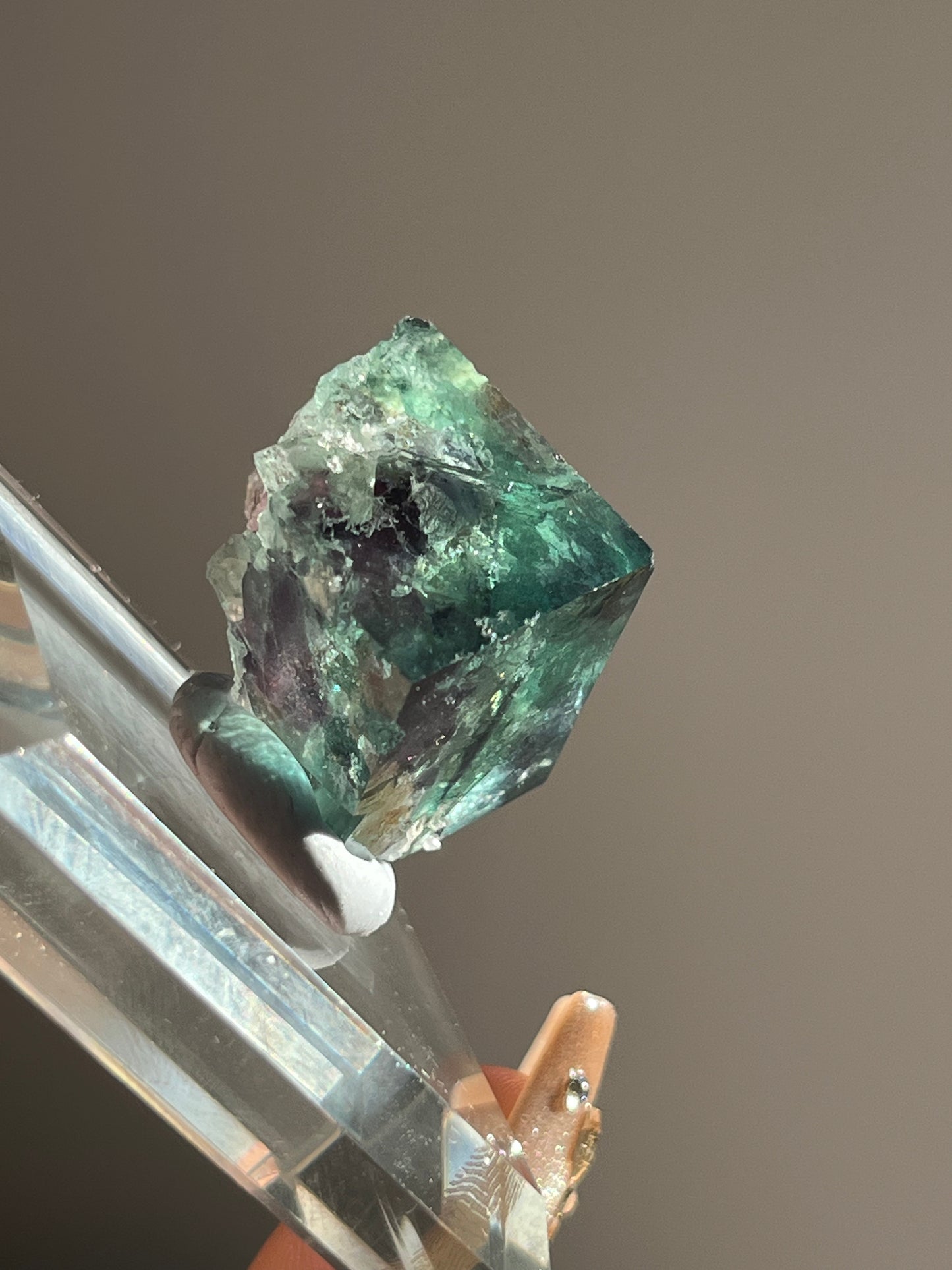Vibrant Green-Purple Phantom Yindu Fluorite Specimen C