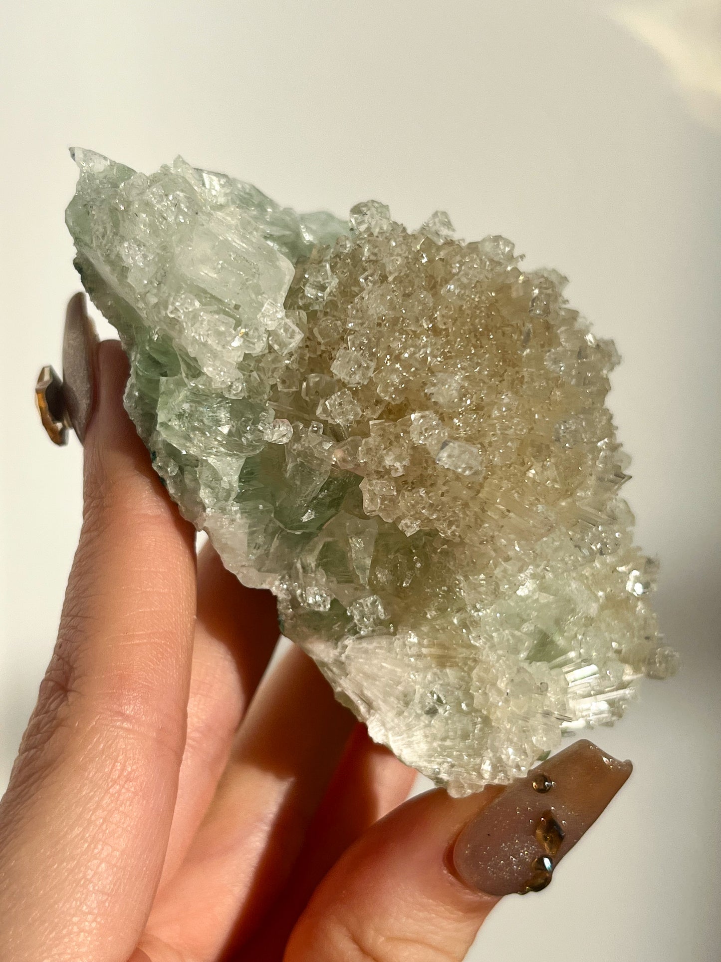 Green Apophyllite with Thomsonite, Mesolite & Calcite Specimen #2