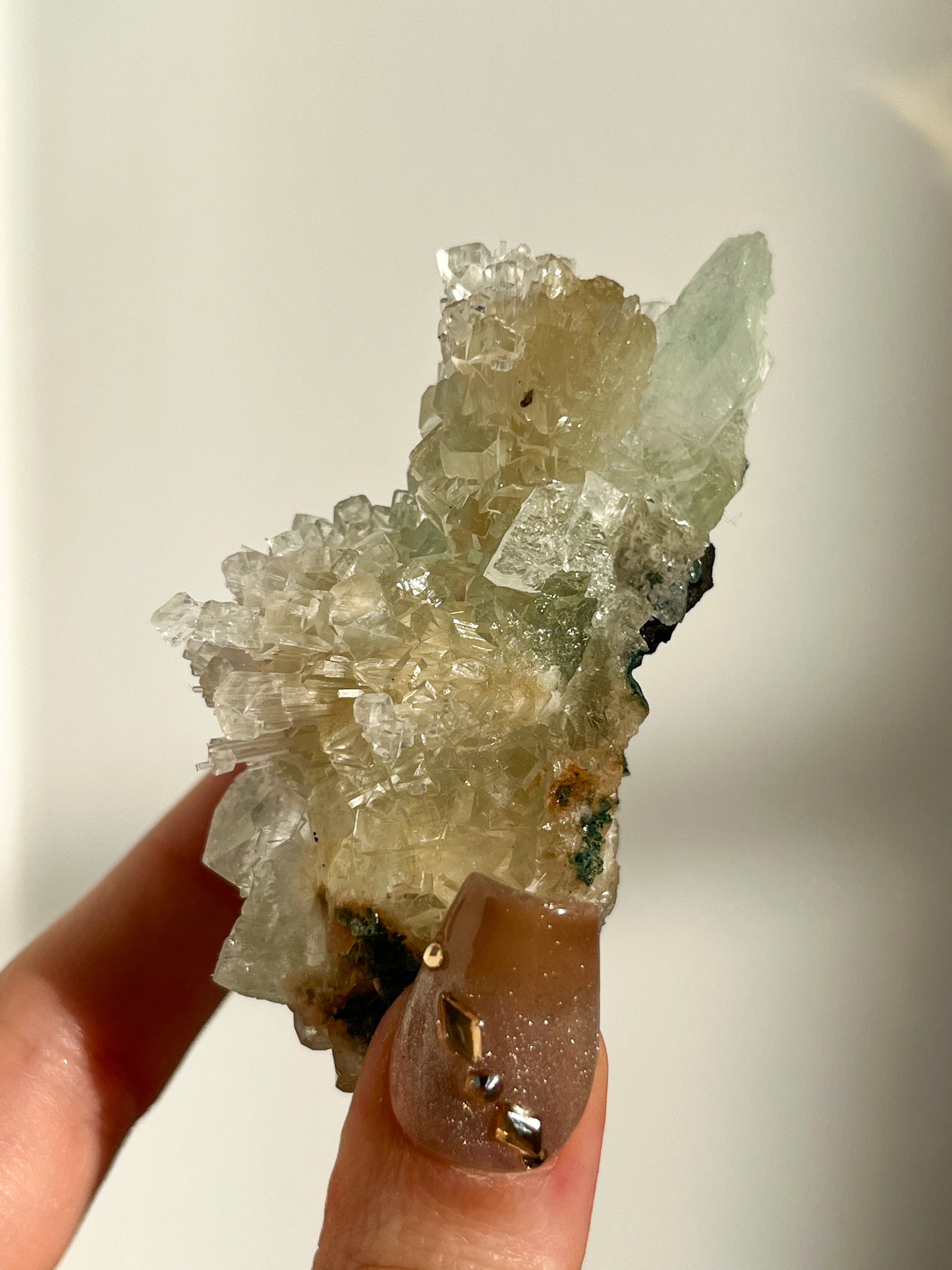 Green Apophyllite with Thomsonite, Mesolite & Calcite Specimen #5