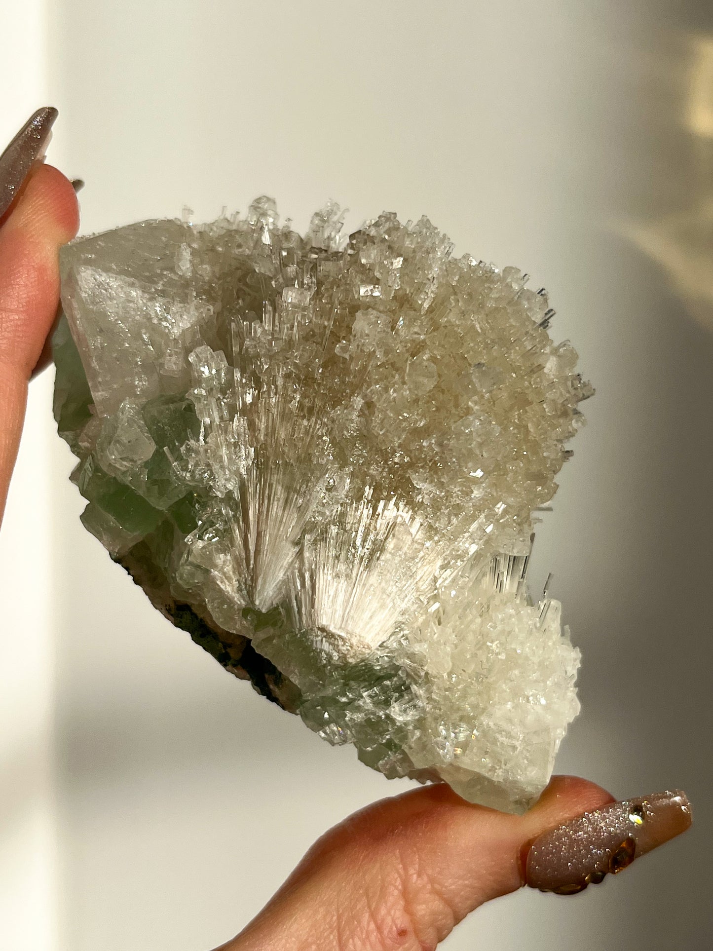 Green Apophyllite with Thomsonite, Mesolite & Calcite Specimen #7