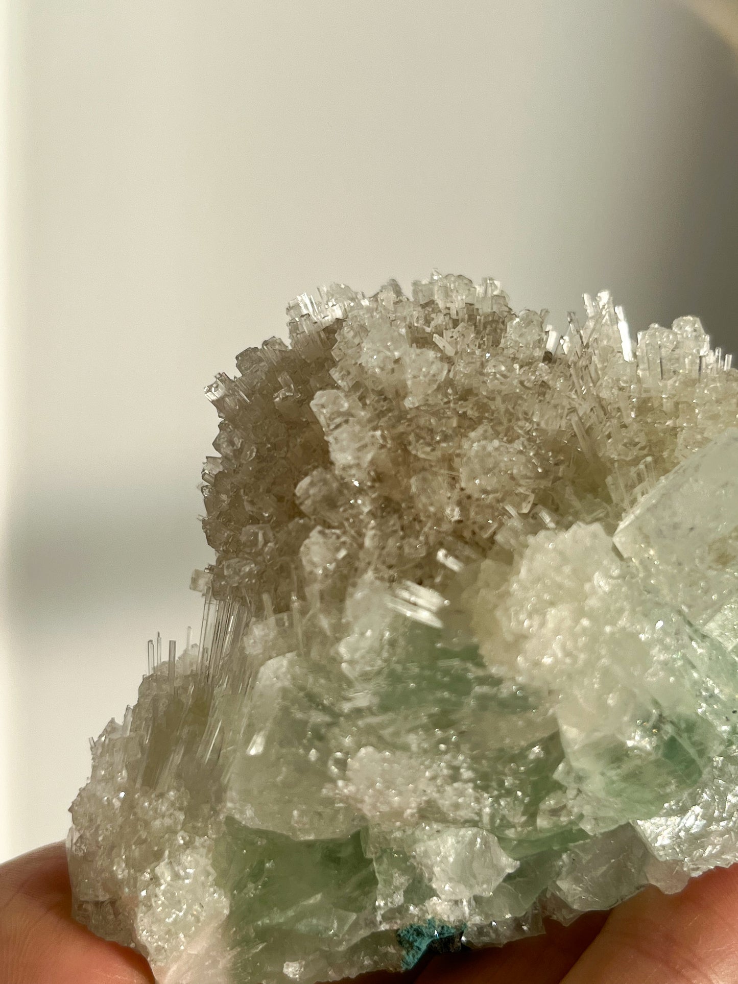 Green Apophyllite with Thomsonite, Mesolite & Calcite Specimen #7