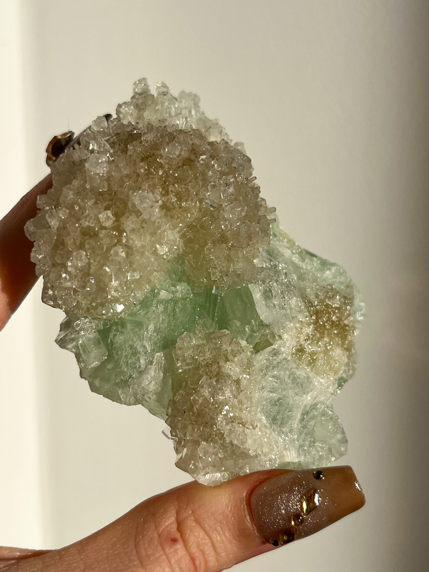 Green Apophyllite with Thomsonite, Mesolite & Calcite Specimen #8