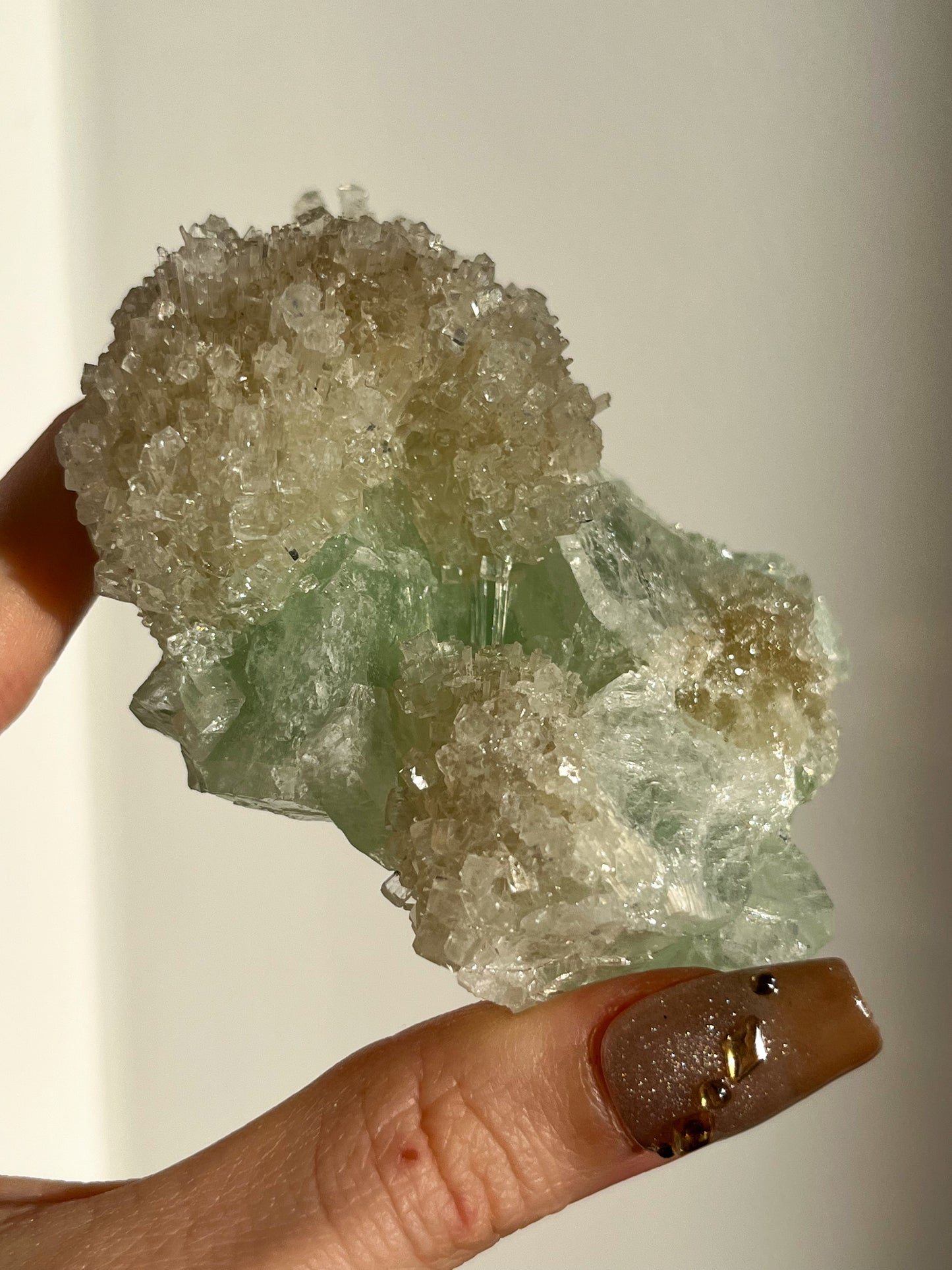 Green Apophyllite with Thomsonite, Mesolite & Calcite Specimen #8