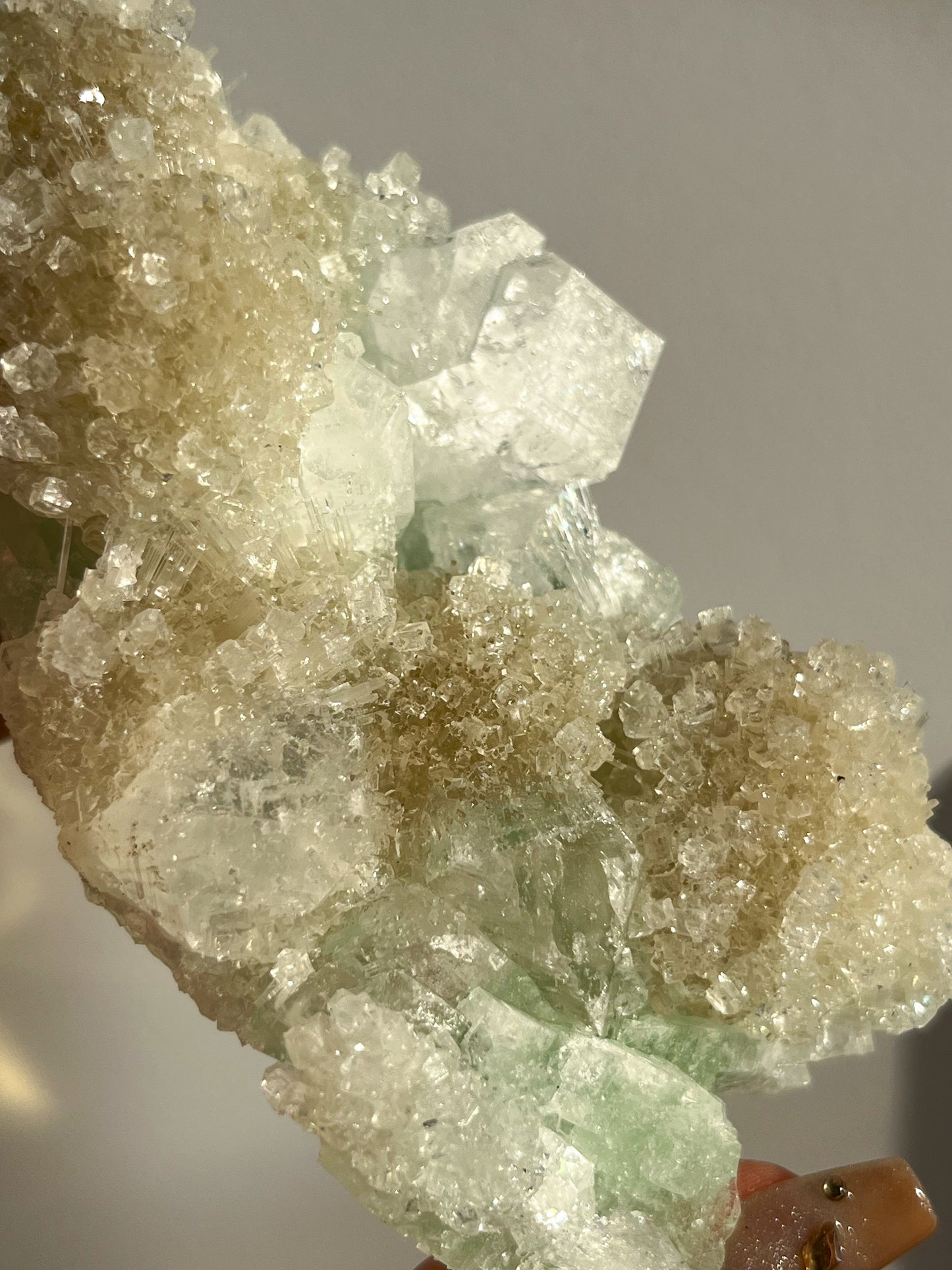 Green Apophyllite with Thomsonite, Mesolite & Calcite Specimen #10