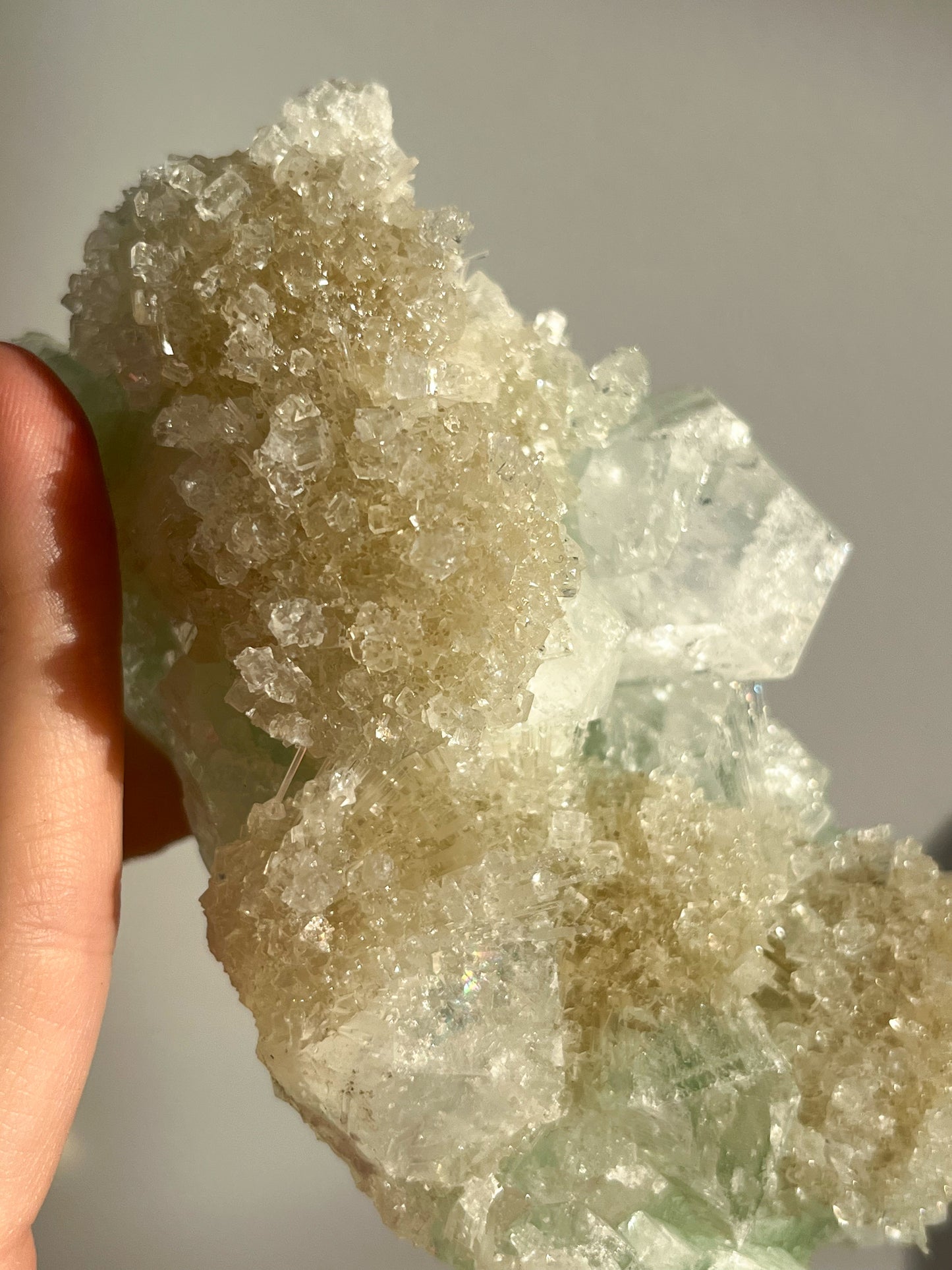 Green Apophyllite with Thomsonite, Mesolite & Calcite Specimen #10