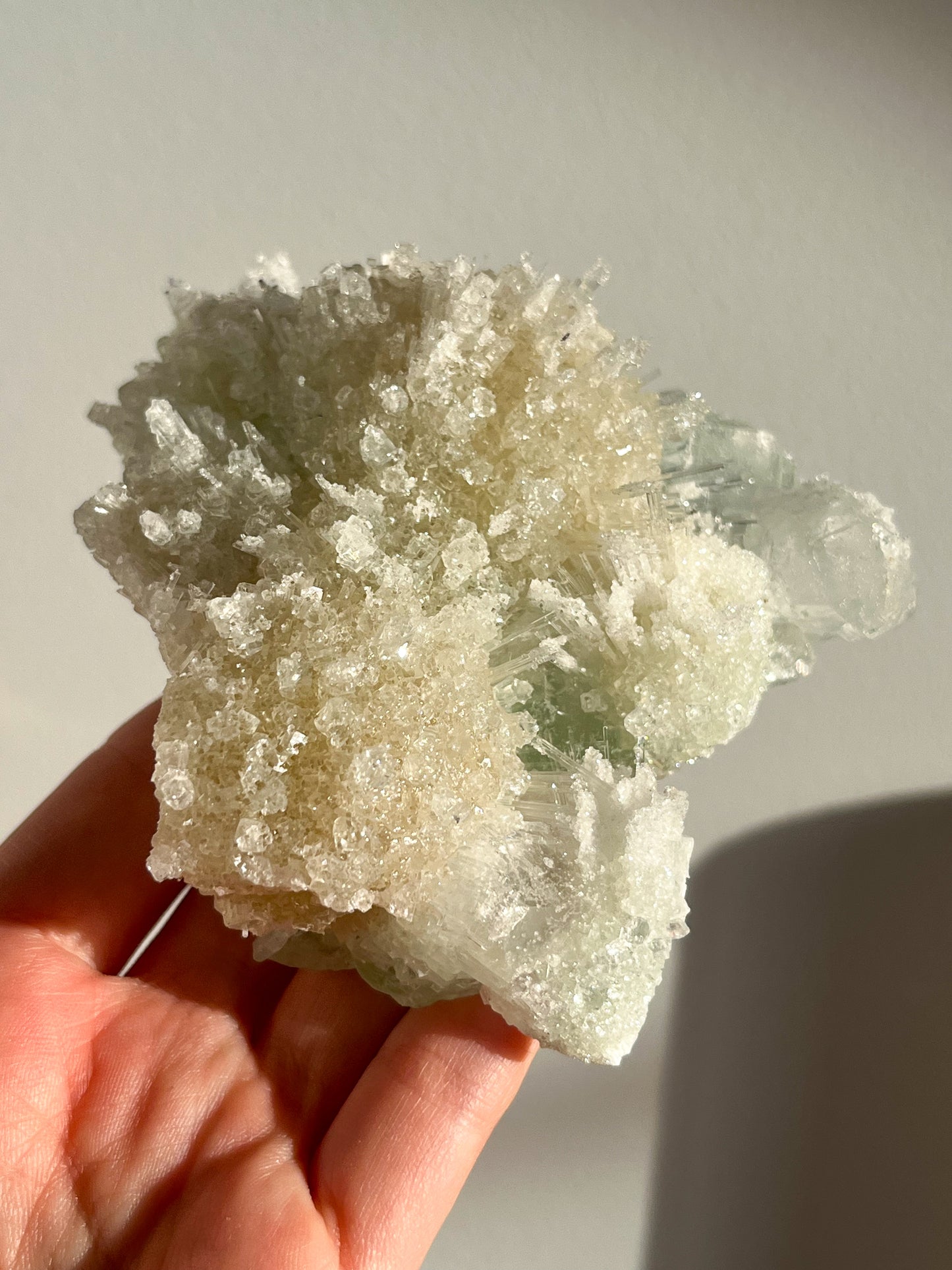 Green Apophyllite with Thomsonite, Mesolite & Calcite Specimen #11