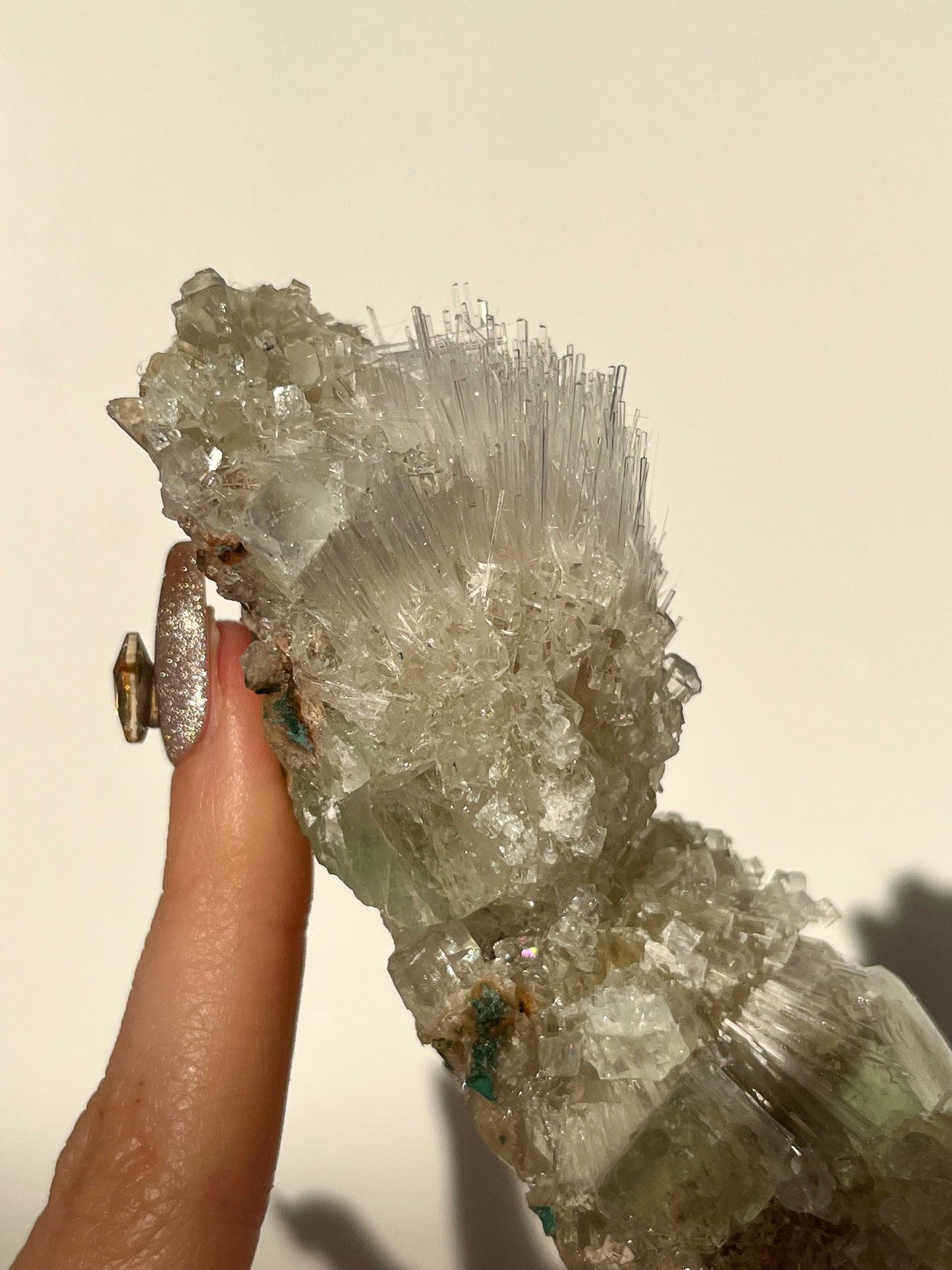 Green Apophyllite with Thomsonite, Mesolite & Calcite Specimen #18