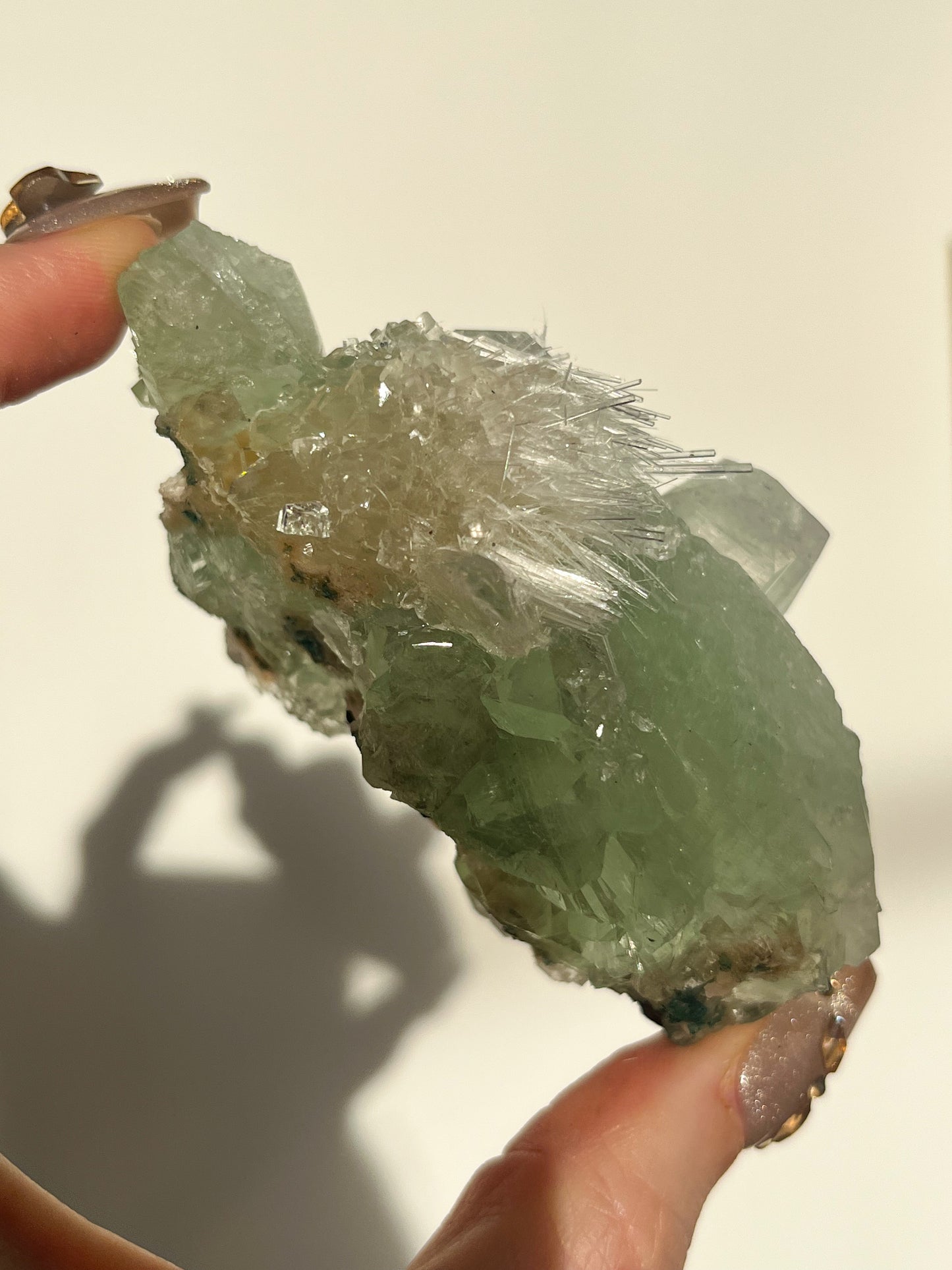 Green Apophyllite with Thomsonite, Mesolite & Calcite Specimen #20