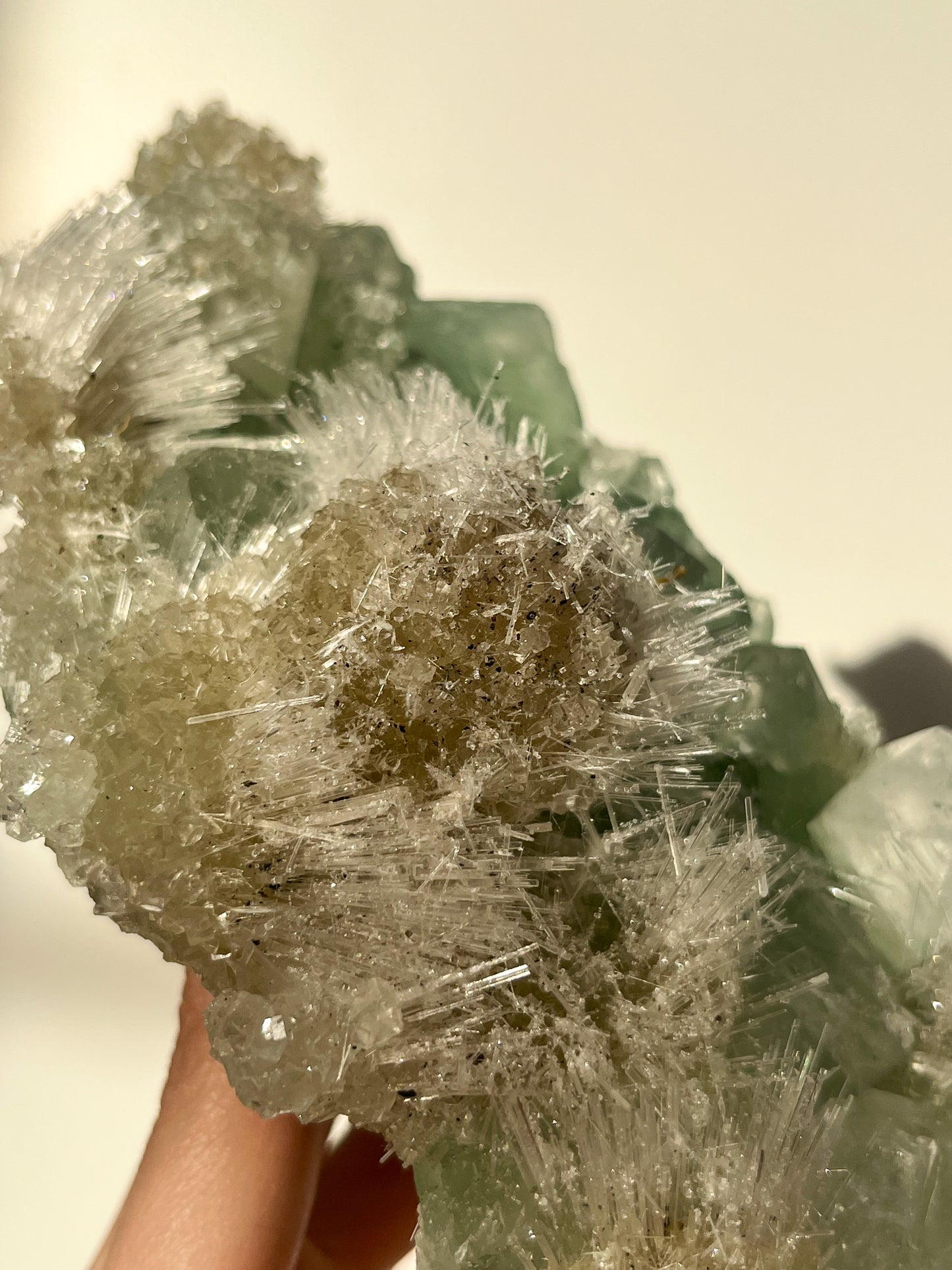 Green Apophyllite with Thomsonite, Mesolite & Calcite Specimen #23