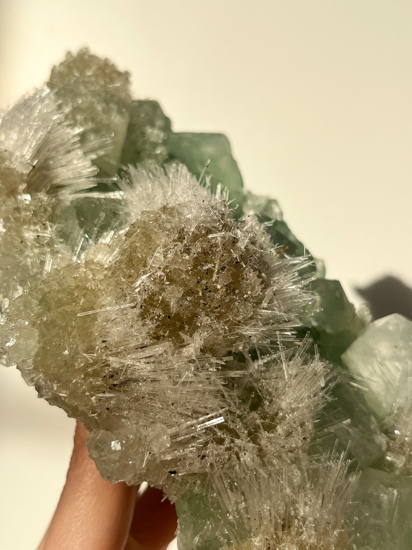 Green Apophyllite with Thomsonite, Mesolite & Calcite Specimen #23