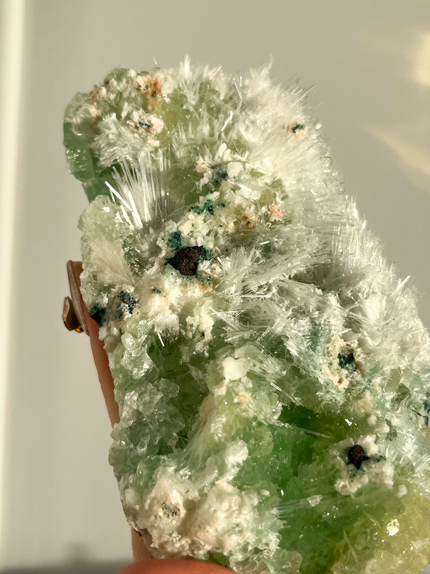 Green Apophyllite with Thomsonite, Mesolite & Calcite Specimen #24 (Perfectly Imperfect)