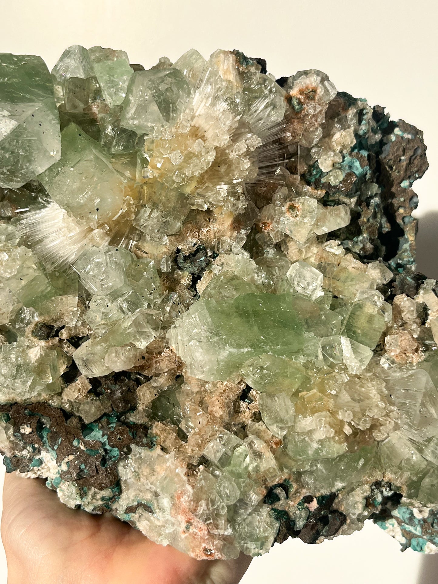 Green Apophyllite with Thomsonite, Mesolite & Calcite Specimen #25