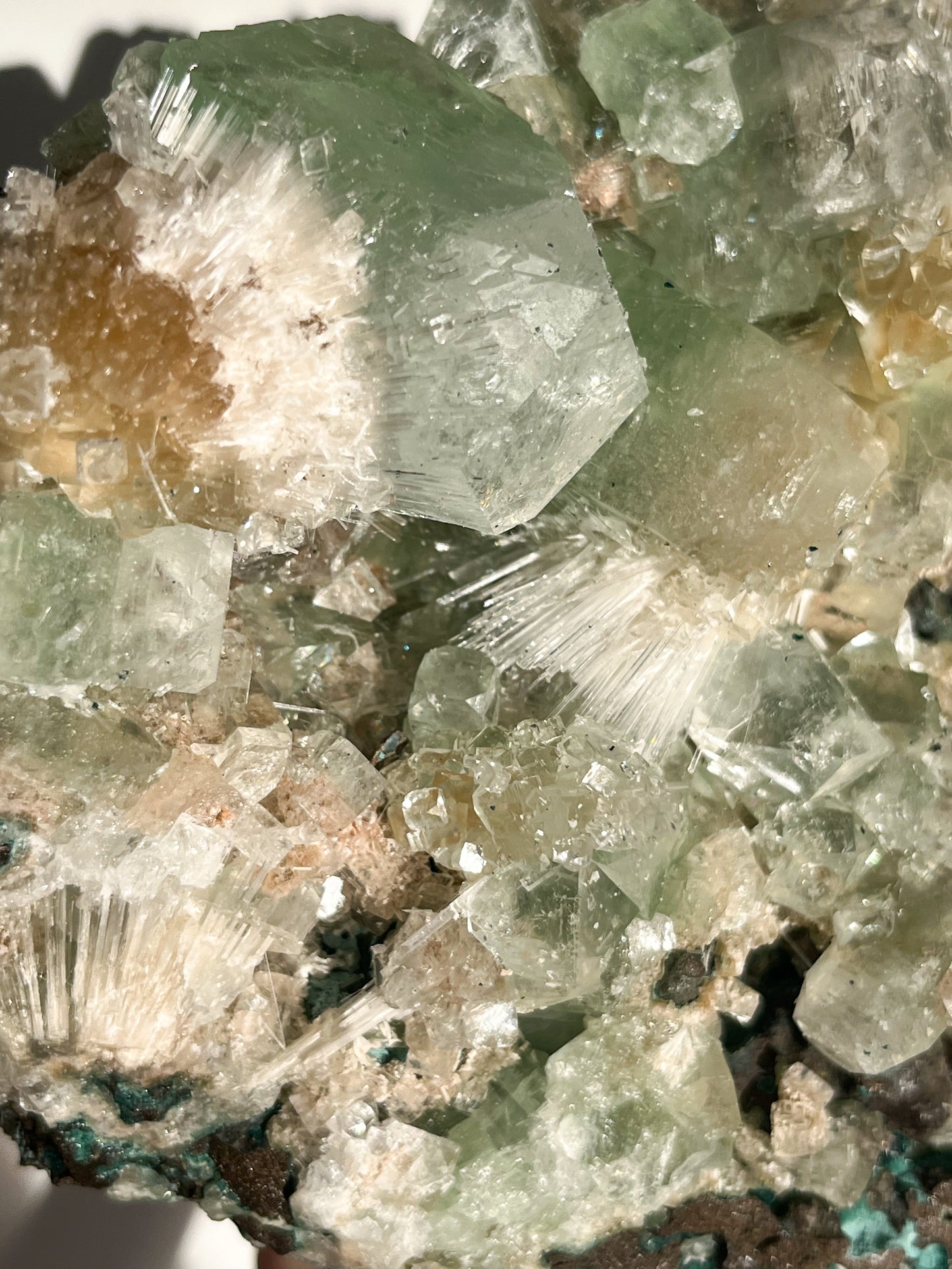 Green Apophyllite with Thomsonite, Mesolite & Calcite Specimen #25