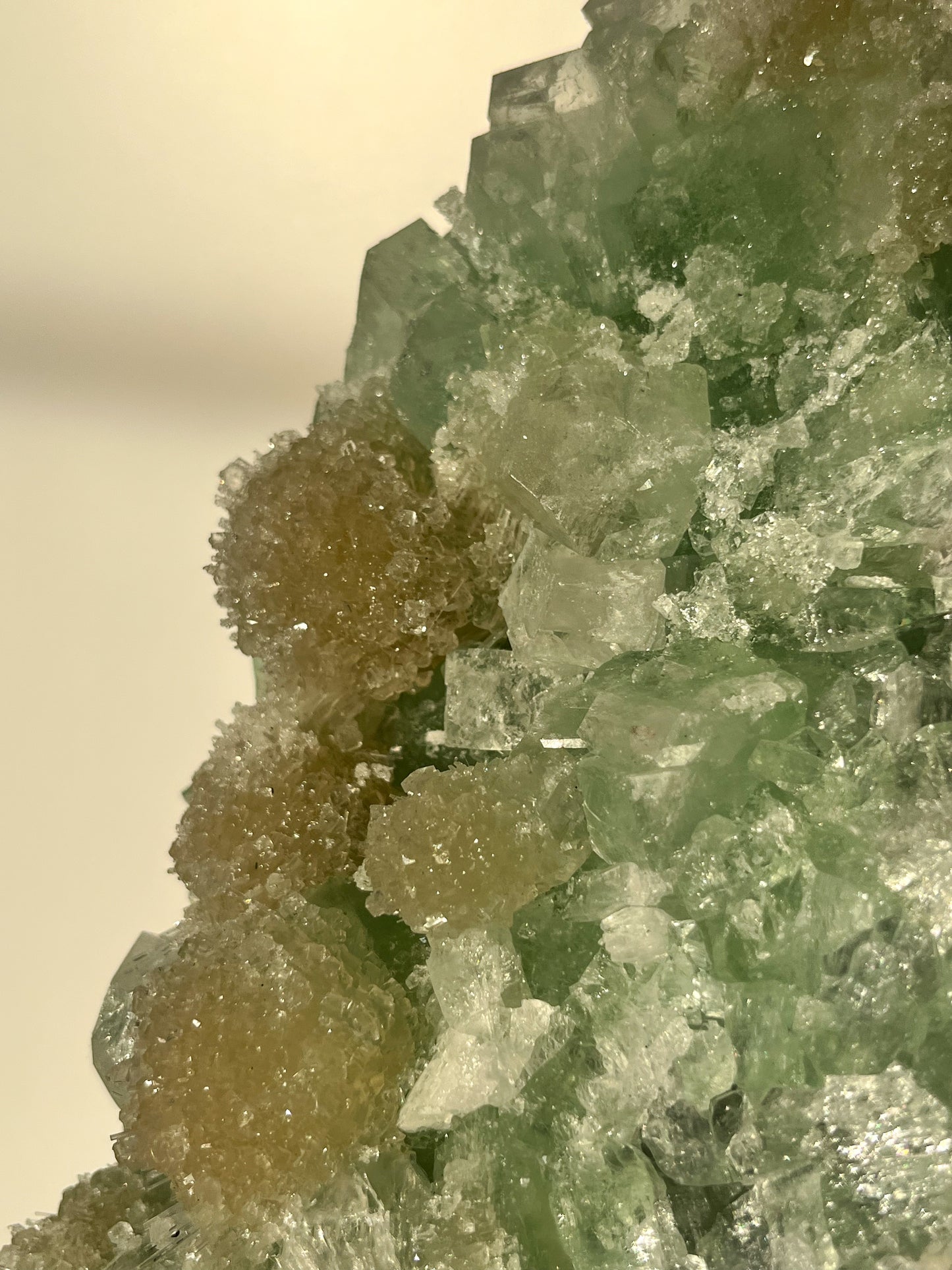 Green Apophyllite with Thomsonite, Mesolite & Calcite Specimen #27 (Perfectly Imperfect)