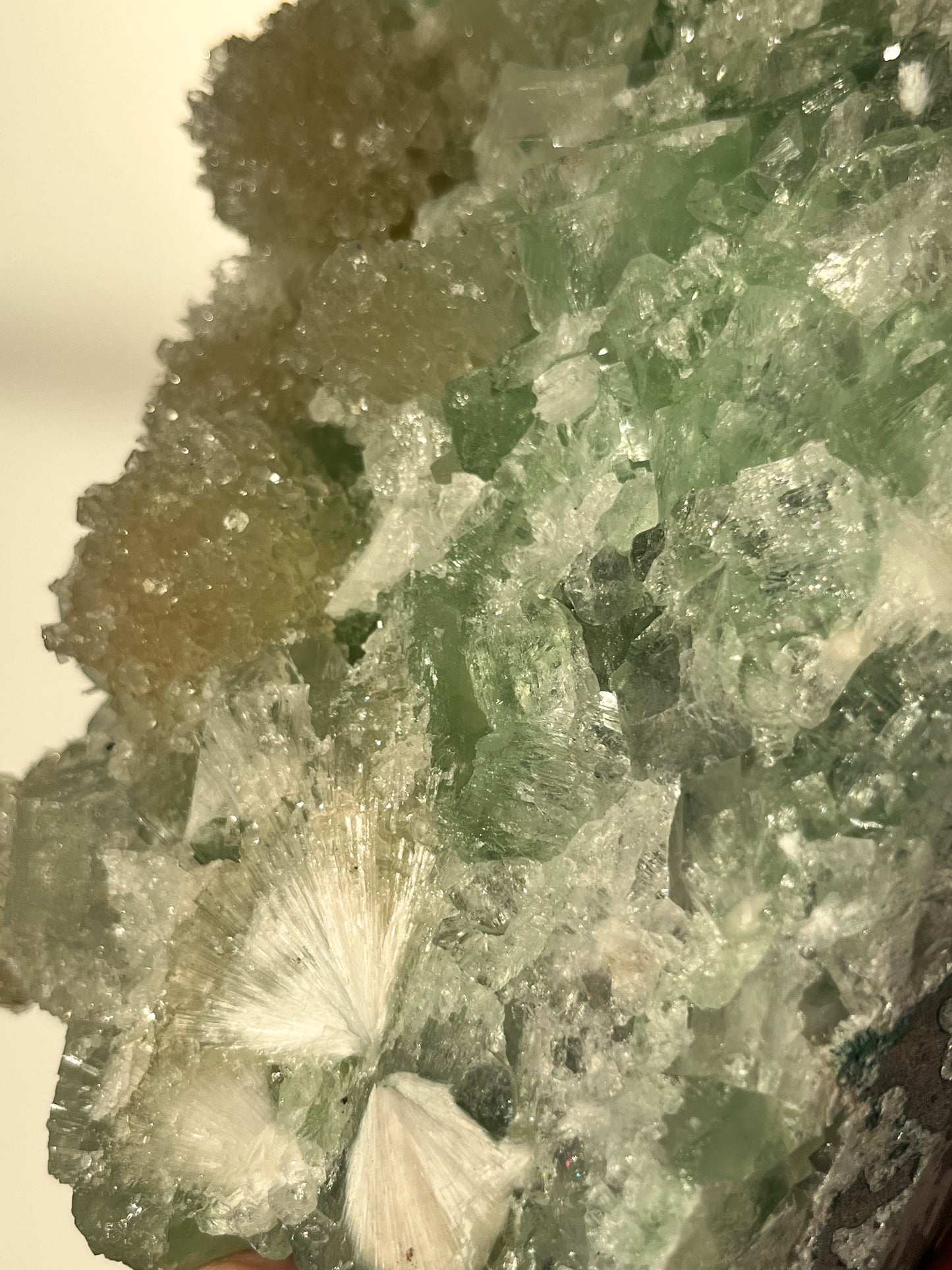 Green Apophyllite with Thomsonite, Mesolite & Calcite Specimen #27 (Perfectly Imperfect)