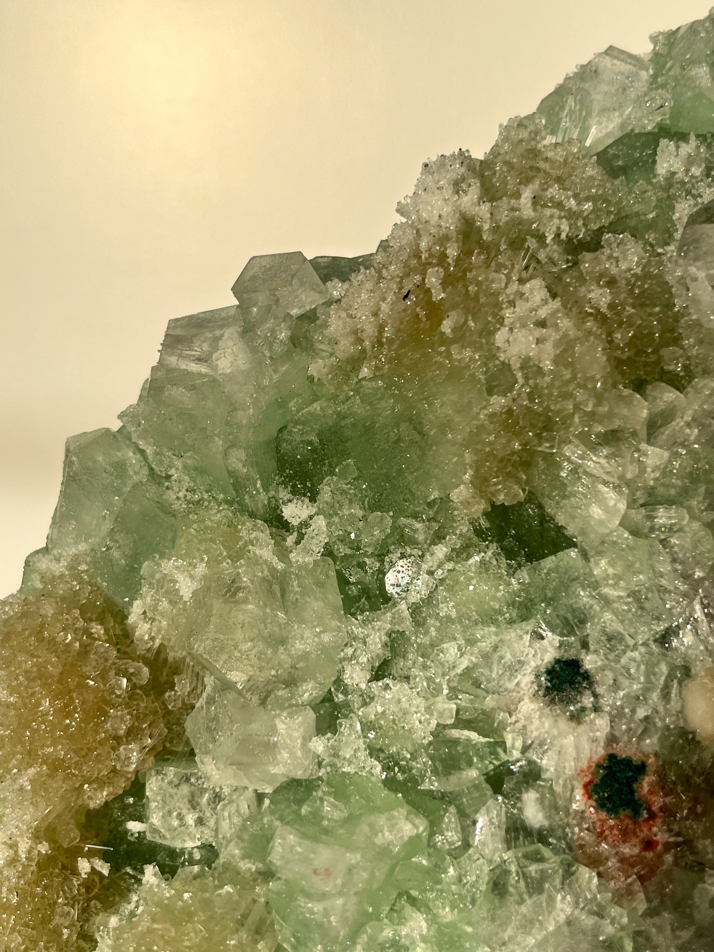 Green Apophyllite with Thomsonite, Mesolite & Calcite Specimen #27 (Perfectly Imperfect)