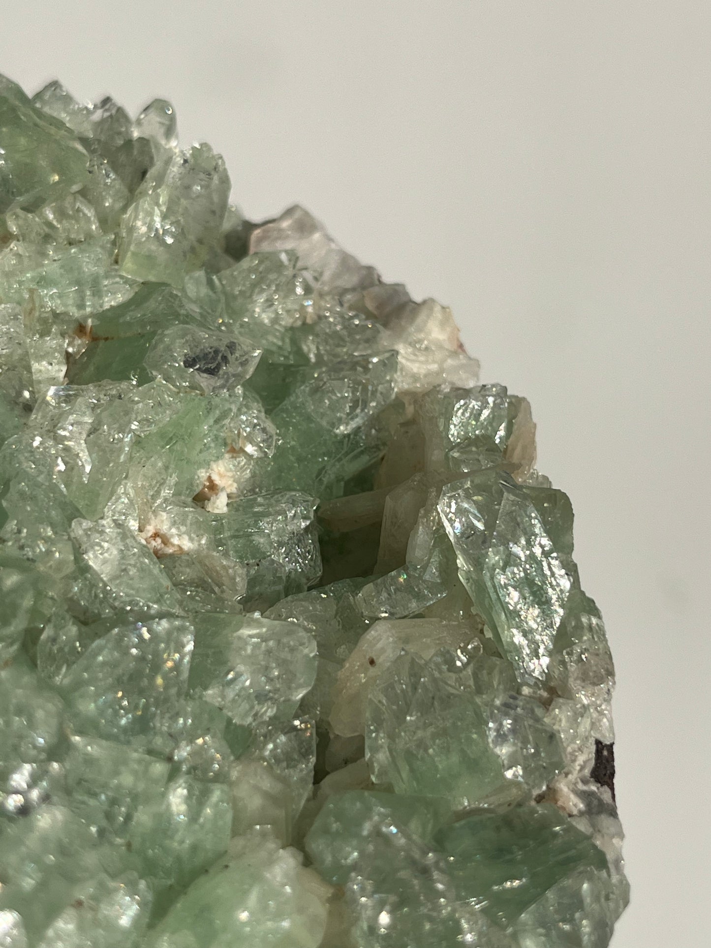 Pointed Green Apophyllite and Stilbite Specimen C