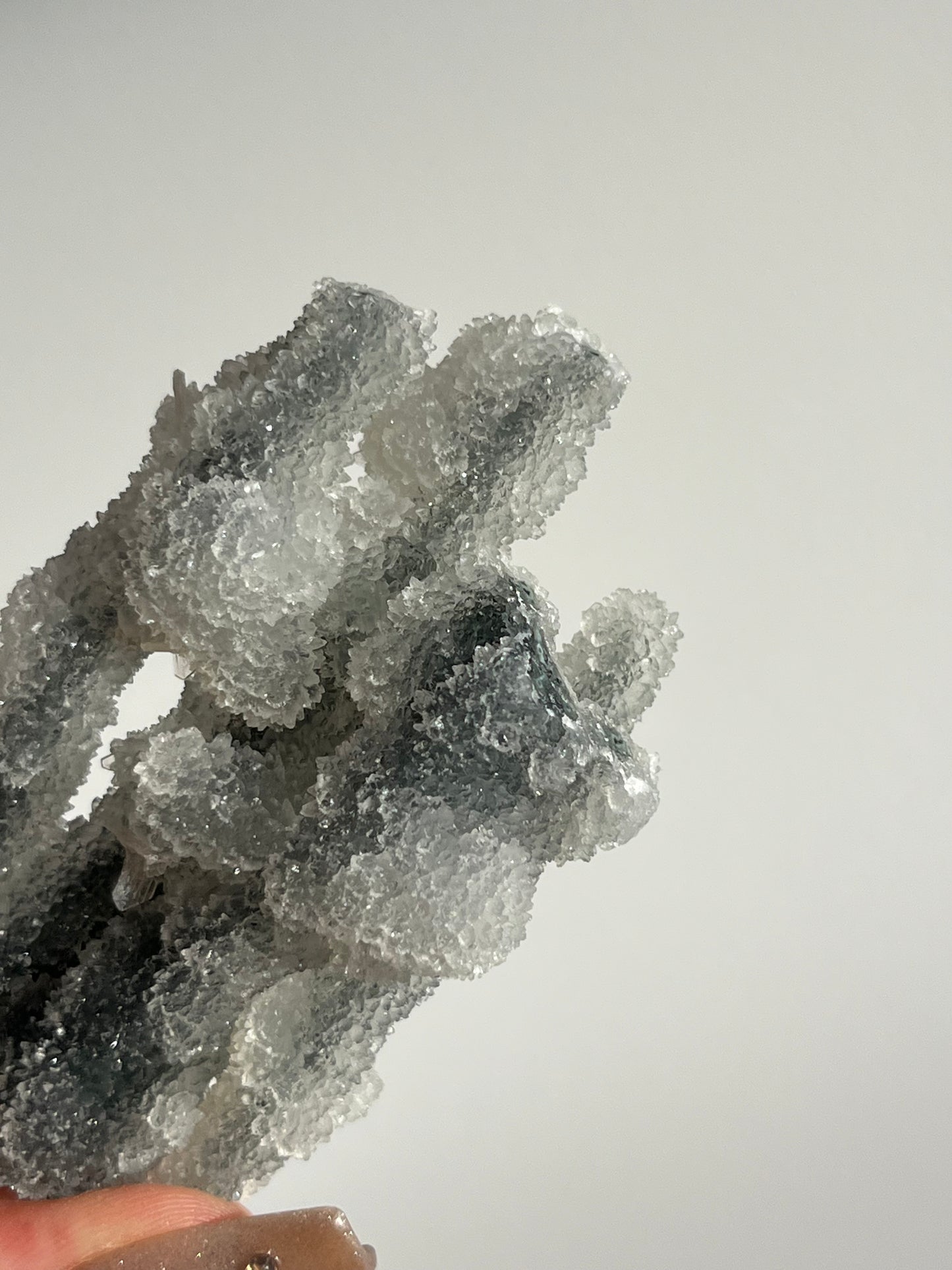 Grey Pseudostalactitic Chalcedony with Clear Heulandite Specimen H