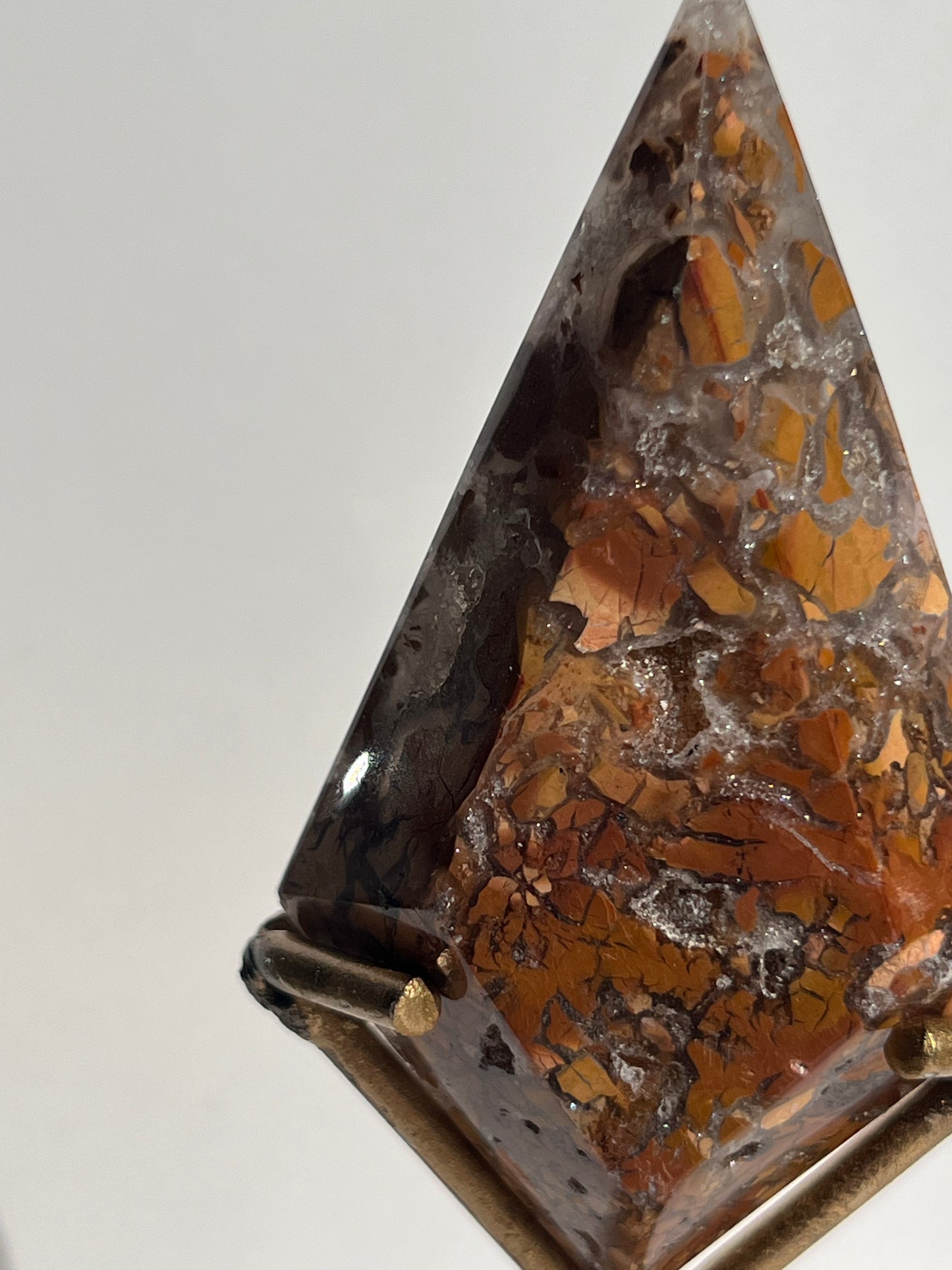 Indonesian Cotton Candy Agate Diamond Carving on Stand E