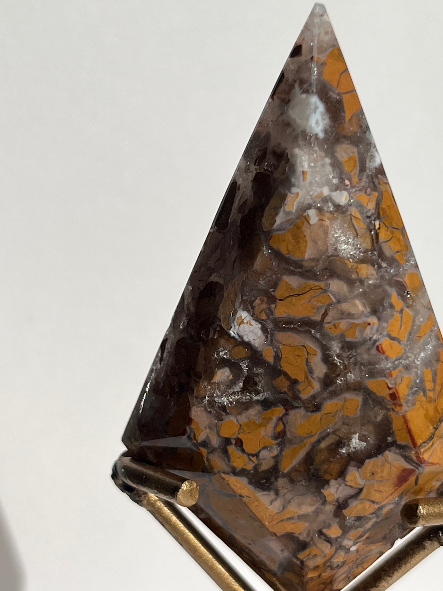 Indonesian Cotton Candy Agate Diamond Carving on Stand E