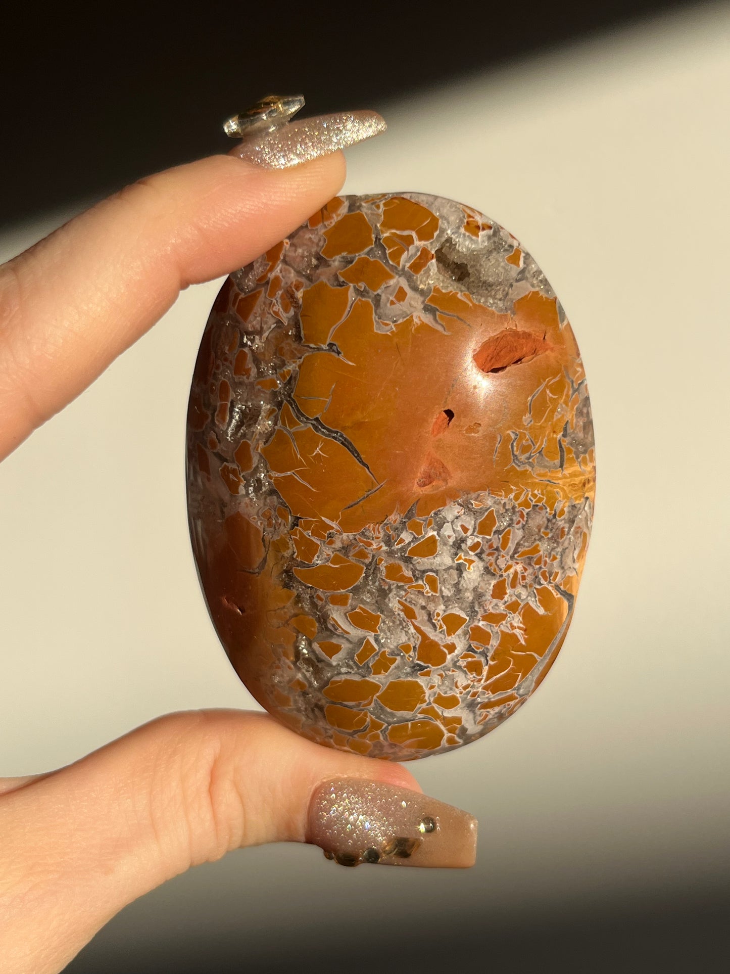 Indonesian Cotton Candy Agate Palmstone #K