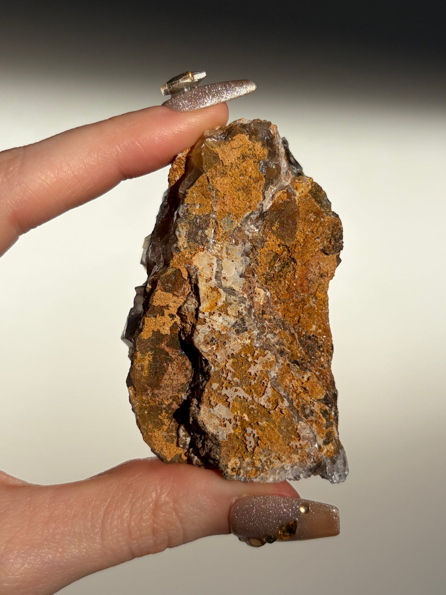Iridescent Fluorite and Dog's Tooth Calcite Specimen F
