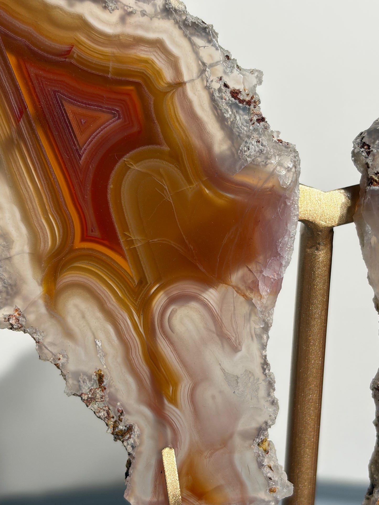 "Ophelia Rising" Red-Orange Laguna Agate Butterfly Wing Set with Parallax Effect