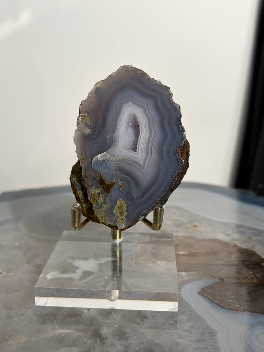"Starlit Canopy" Blue Laguna Agate Specimen with Starry Night Features and Parallax Effect