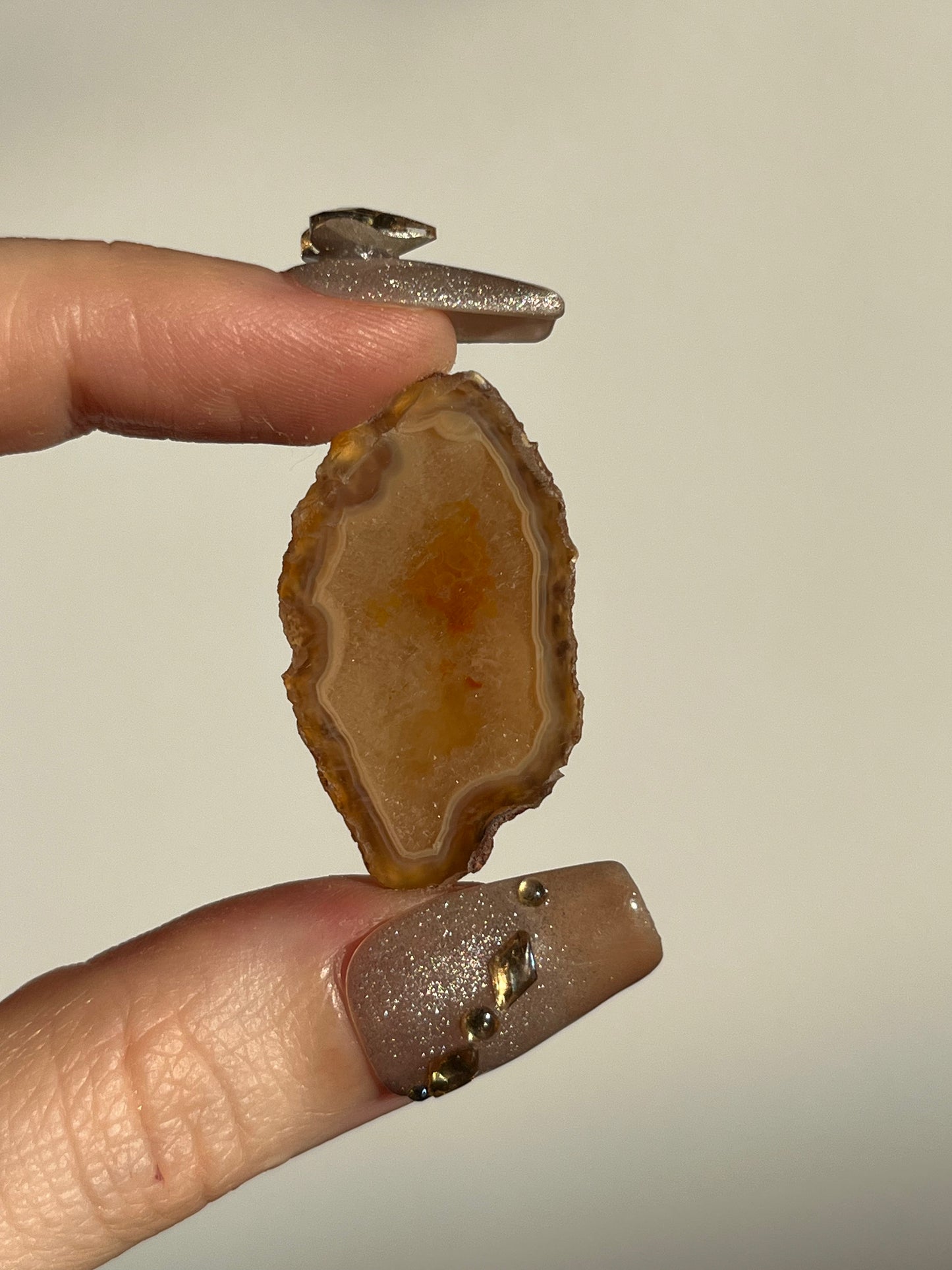 Malawi Agate with Golden Healer infusion Pair E