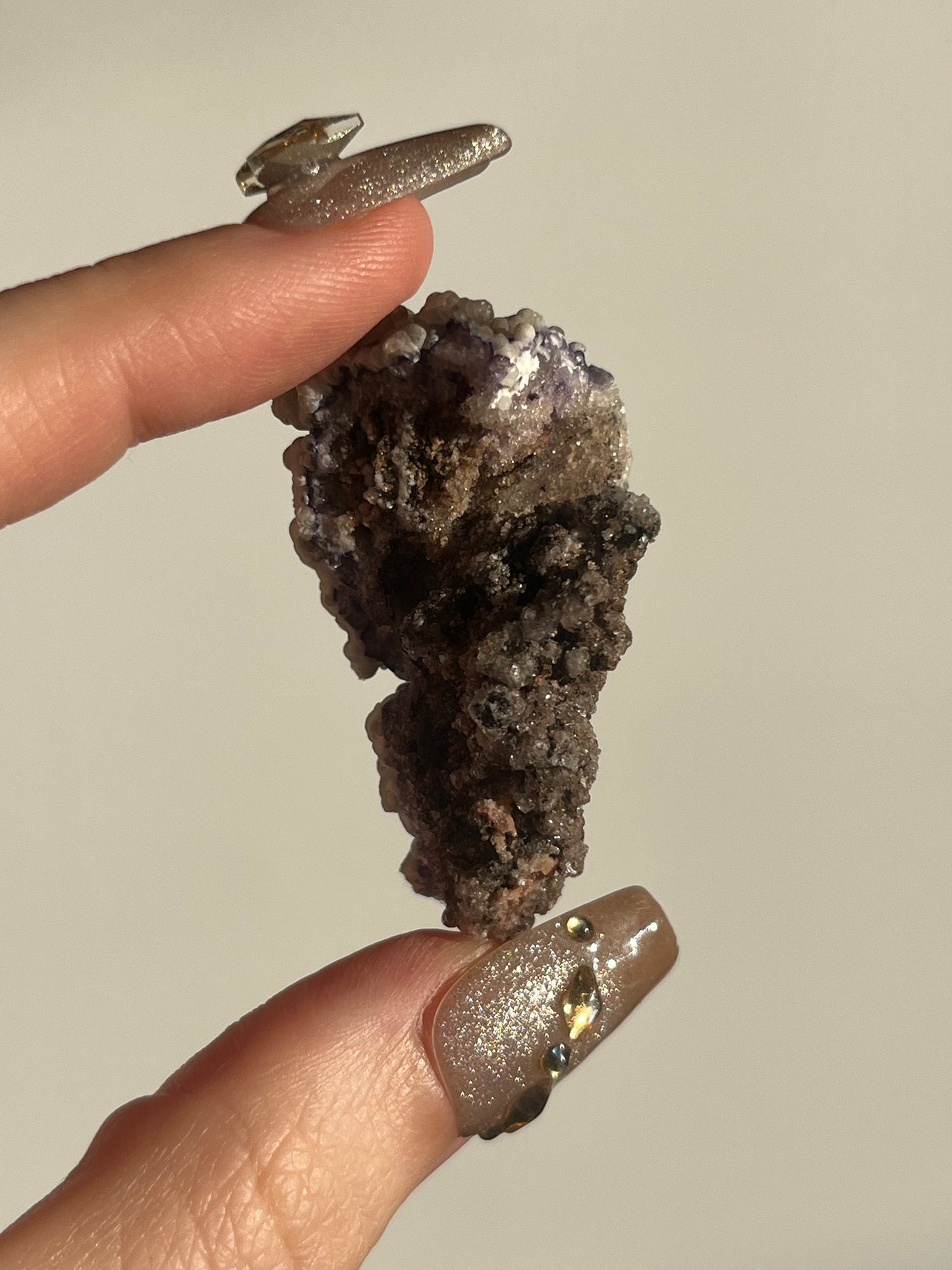 Purple Fluorite with Calcite Specimen B