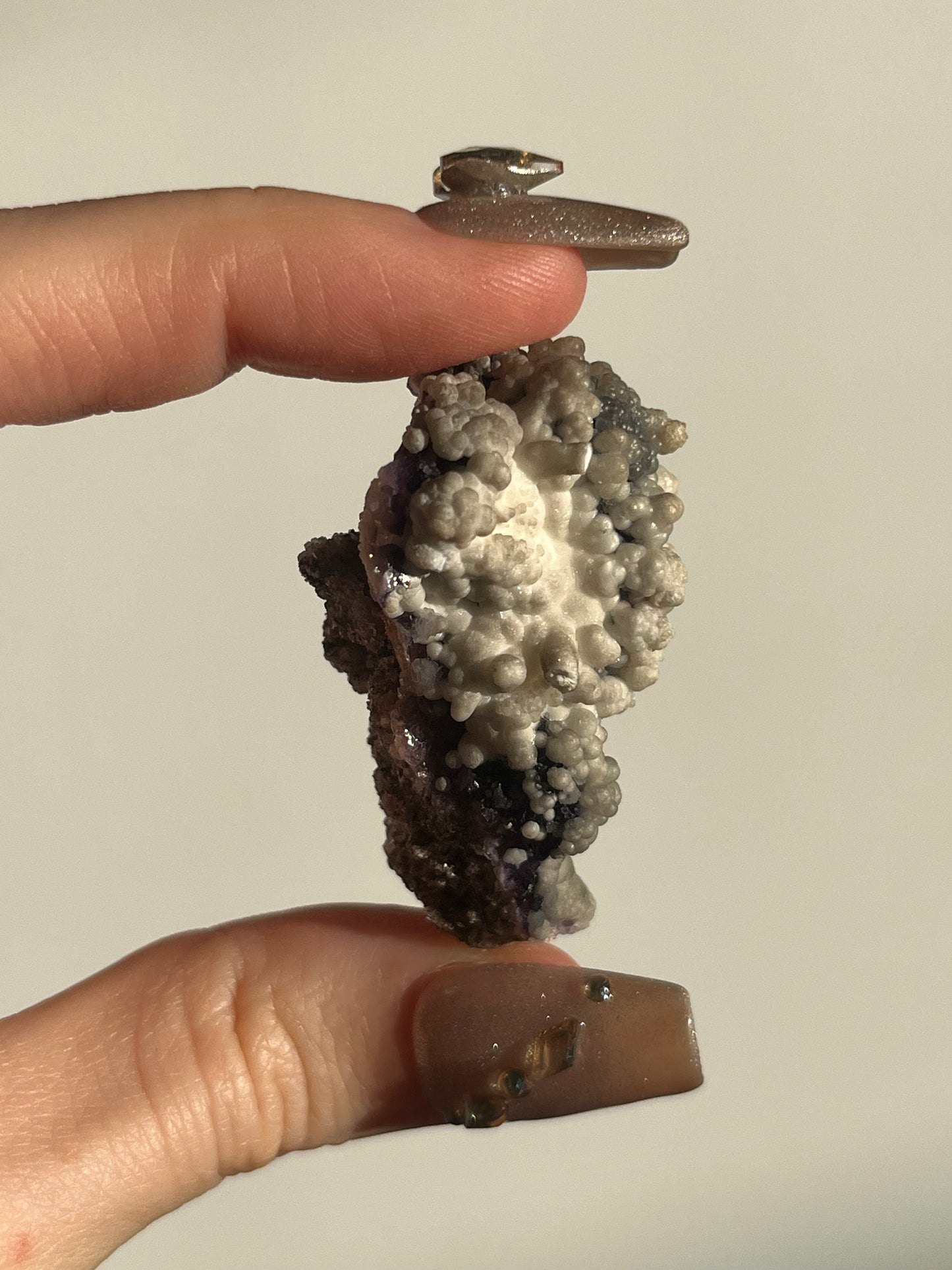 Purple Fluorite with Calcite Specimen B