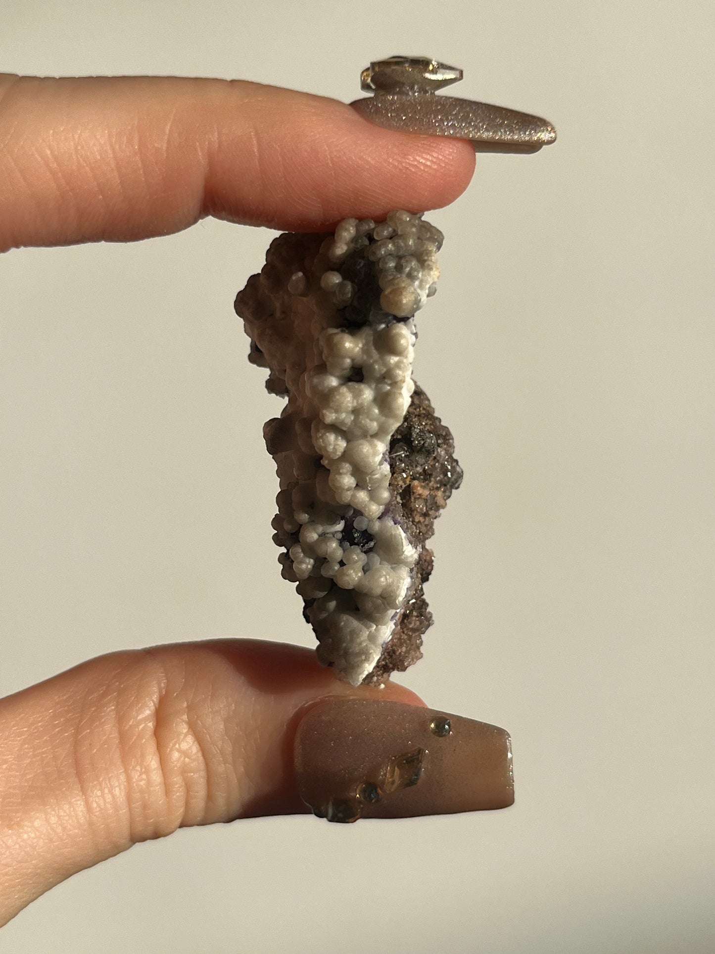 Purple Fluorite with Calcite Specimen B