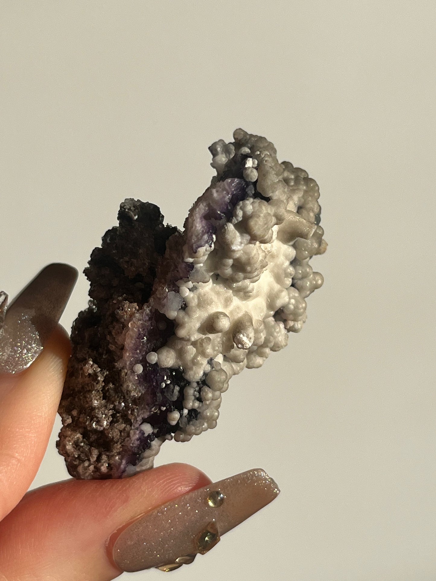 Purple Fluorite with Calcite Specimen B