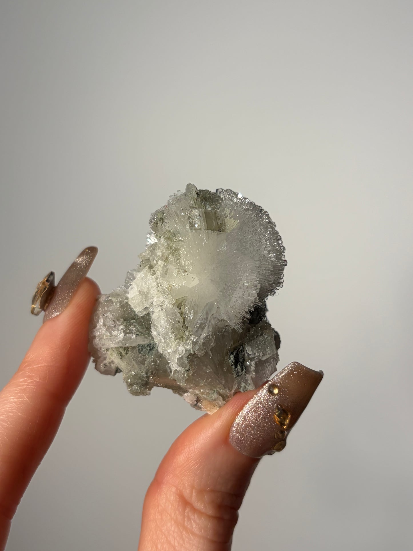 Natrolite Specimen with Quartz, Rhombohedral Calcite, Apophyllite and Stilbite J