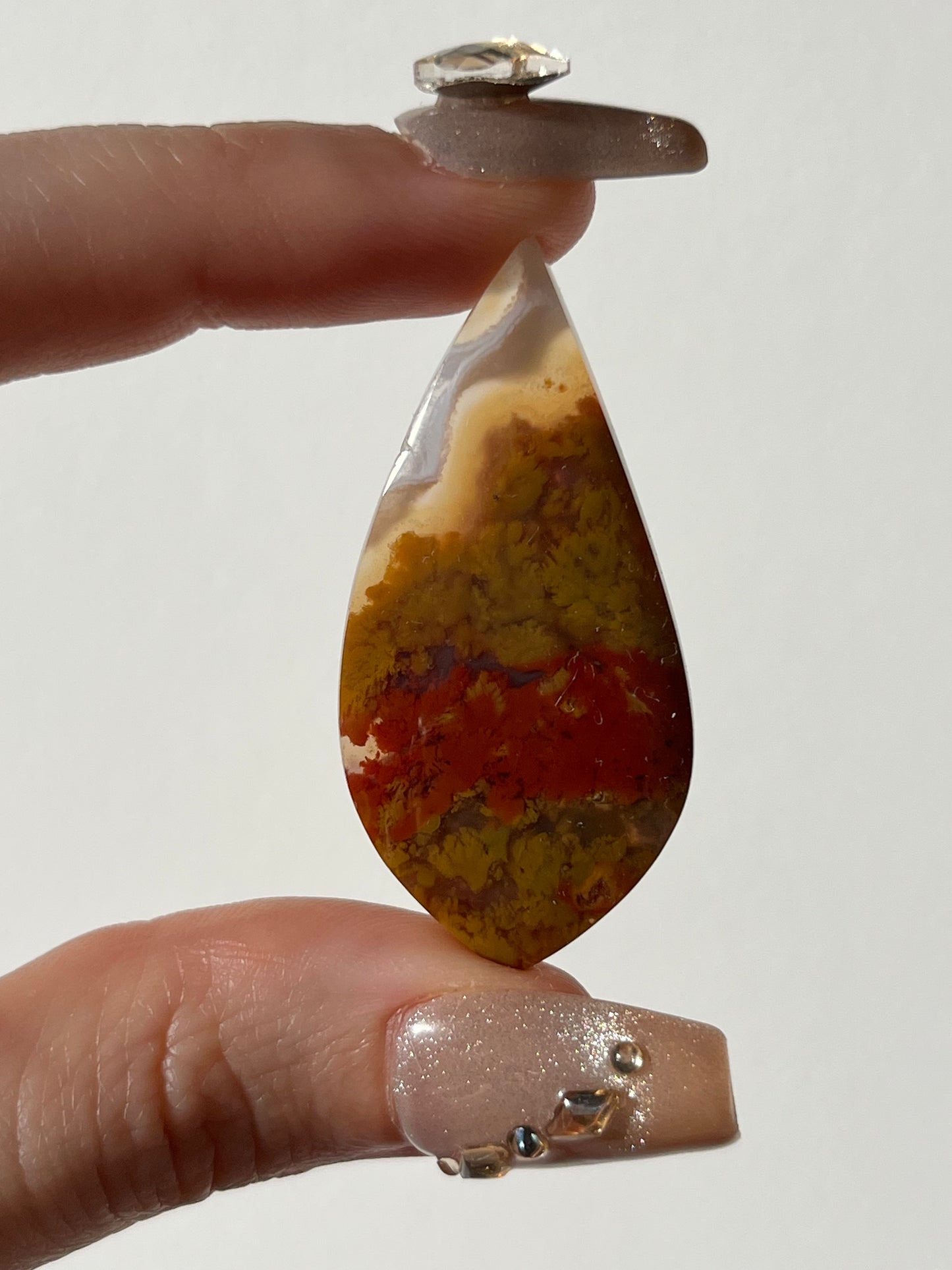 Nebula Agate with Red Moss Included Cabochon (You Choose)