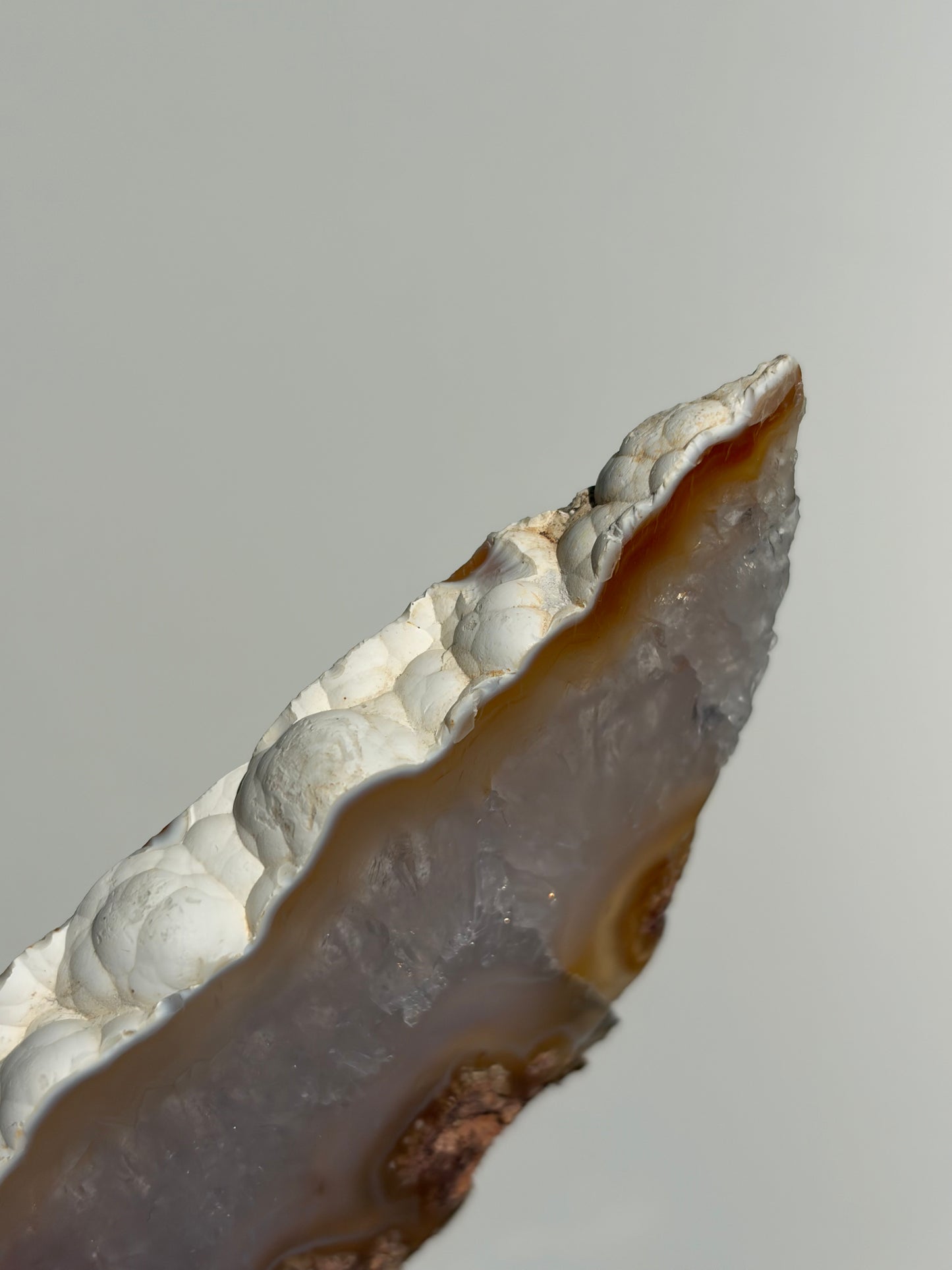 Carnelian Nebula Agate Slab with Amethyst and Pink Moss