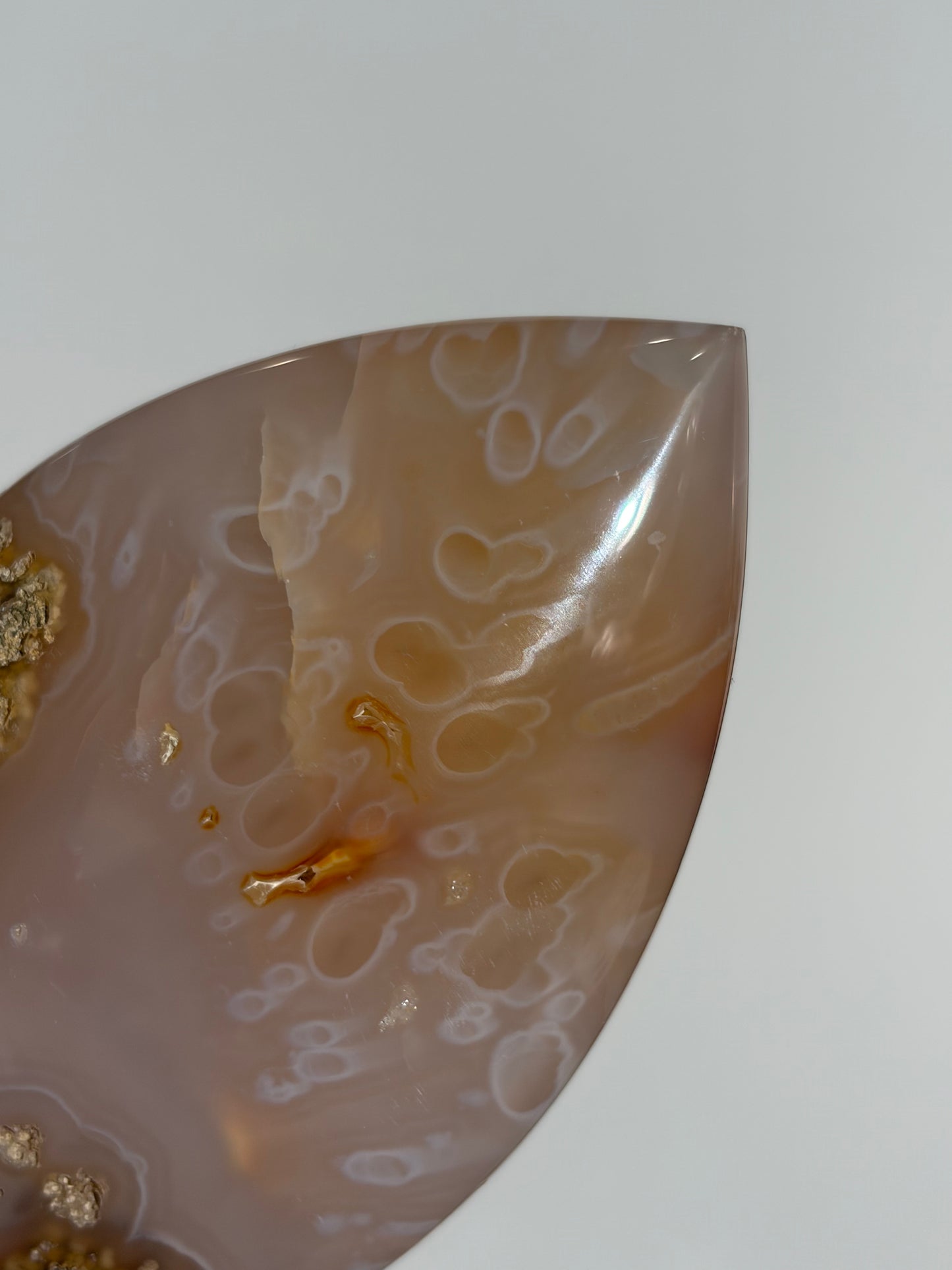 Carnelian Jelly Orbicular Nebula Agate Flame Carving C